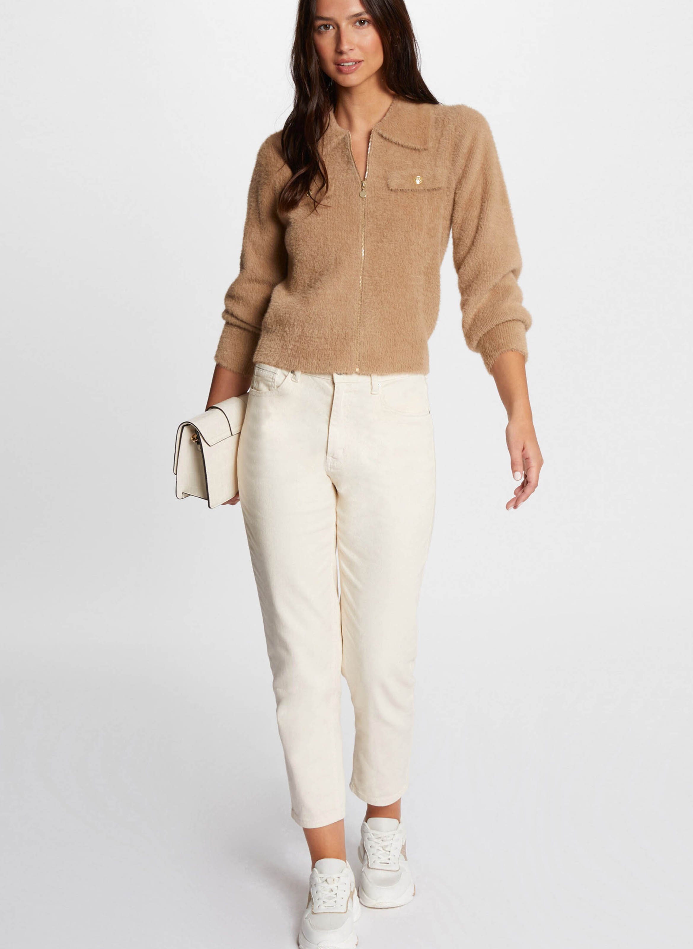 Gerade geschnittene Kunstpelz-Weste MORGAN Braun