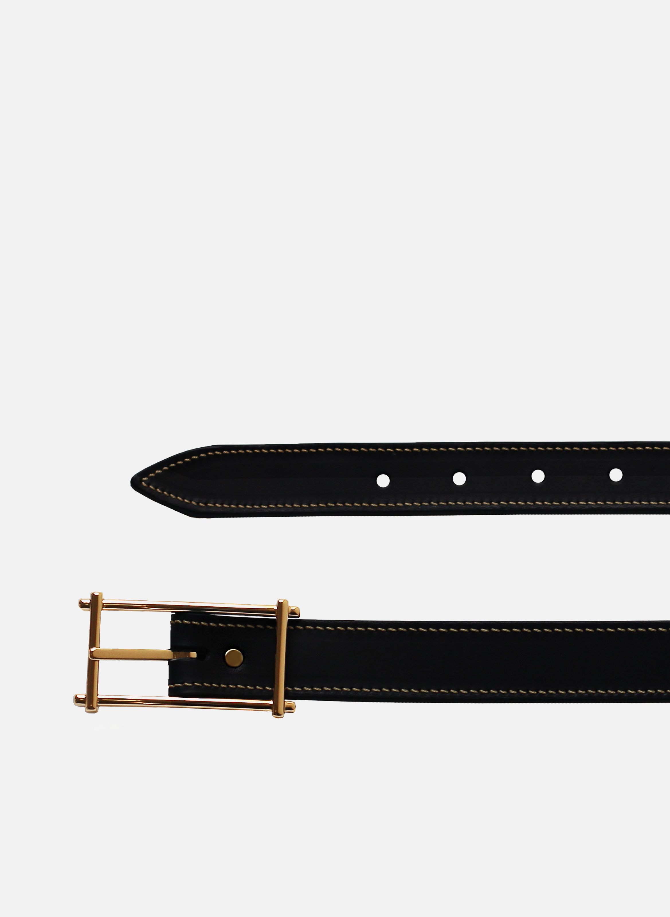 Vintage belt in suede and smooth leather Black