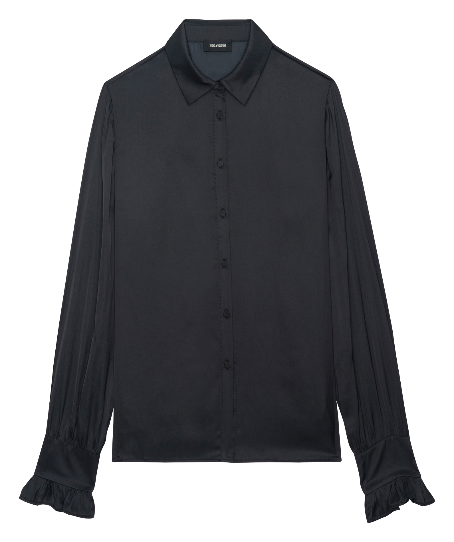 Satin straight shirt THELY Black