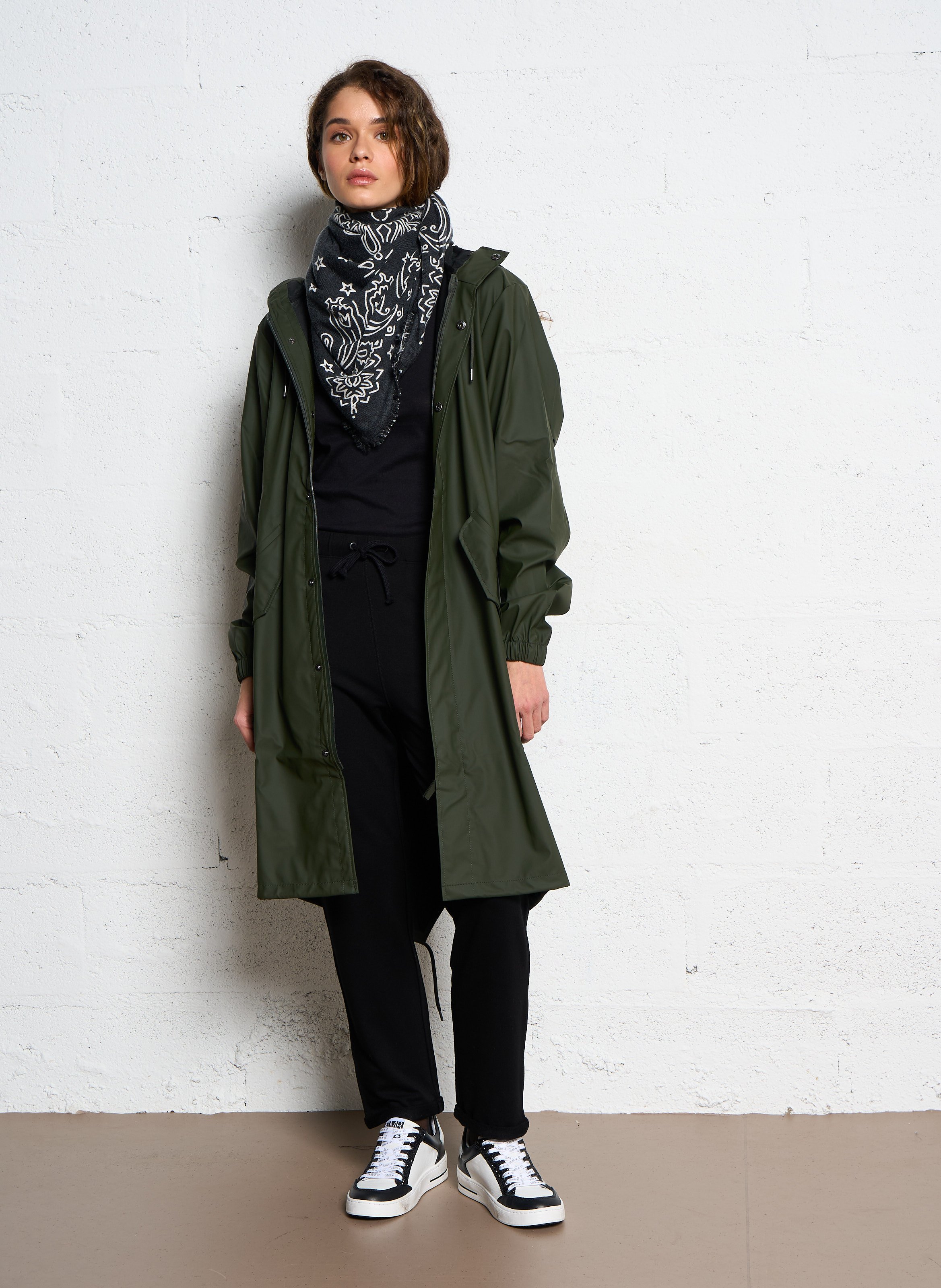 Waterproof hooded parka RAINS Green