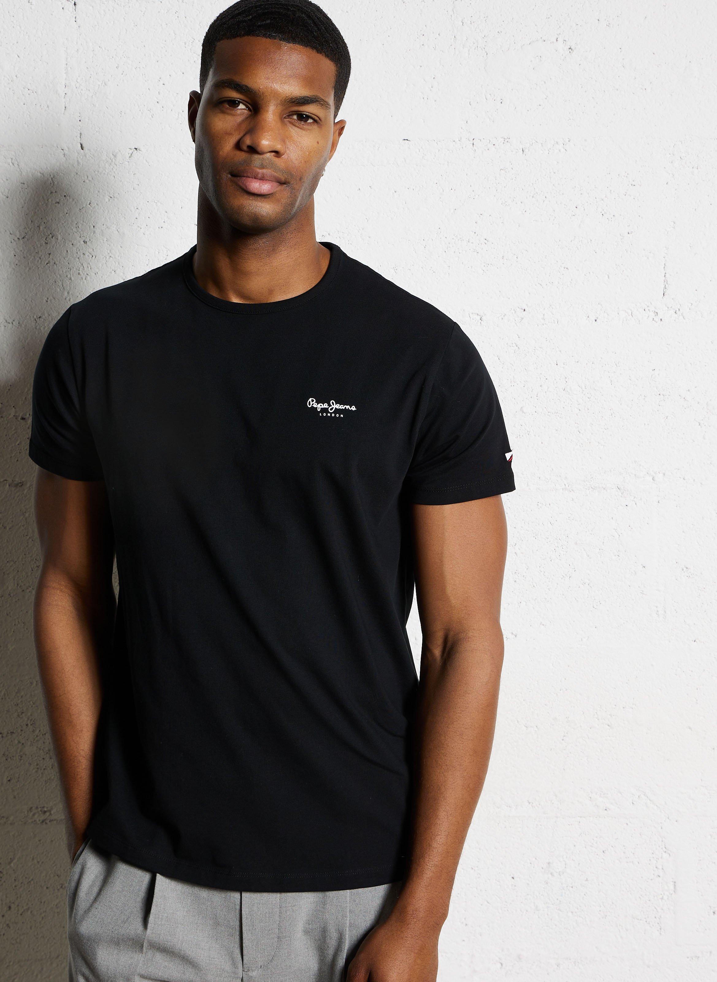 Straight cotton-blend T-shirt PEPE JEANS