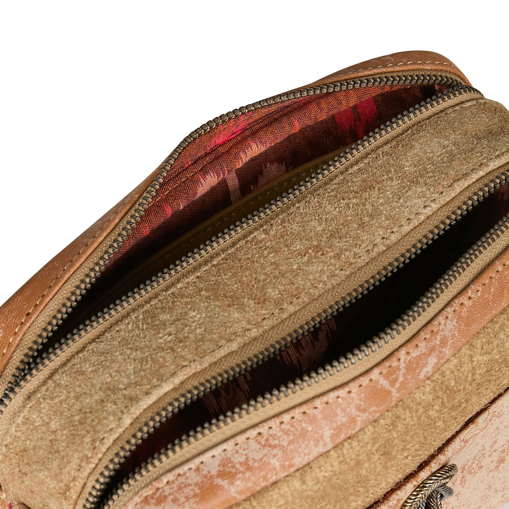 Zipped leather shoulder CLARIS VIROT Beige