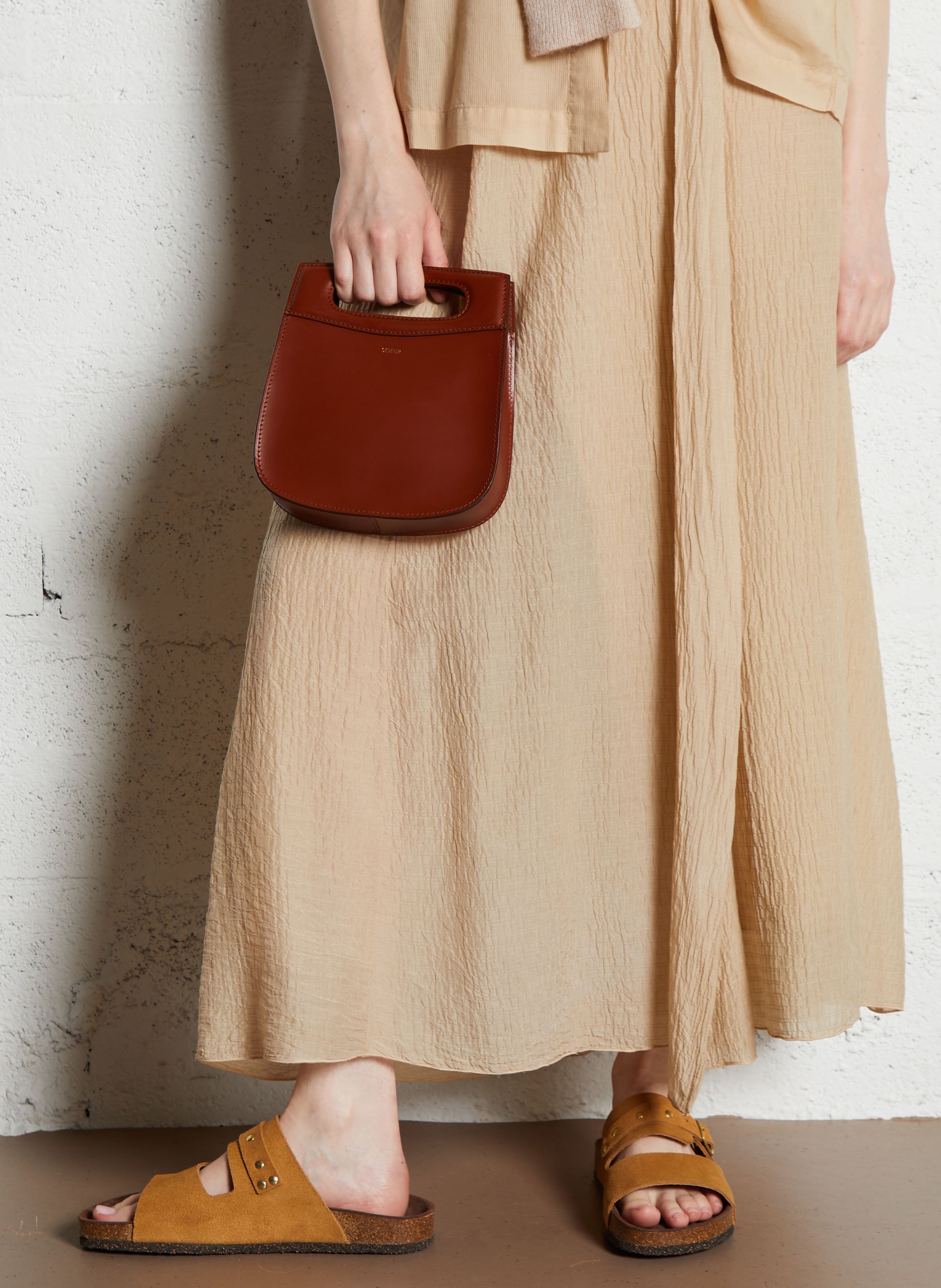 Sac bandoulière en cuir Marron