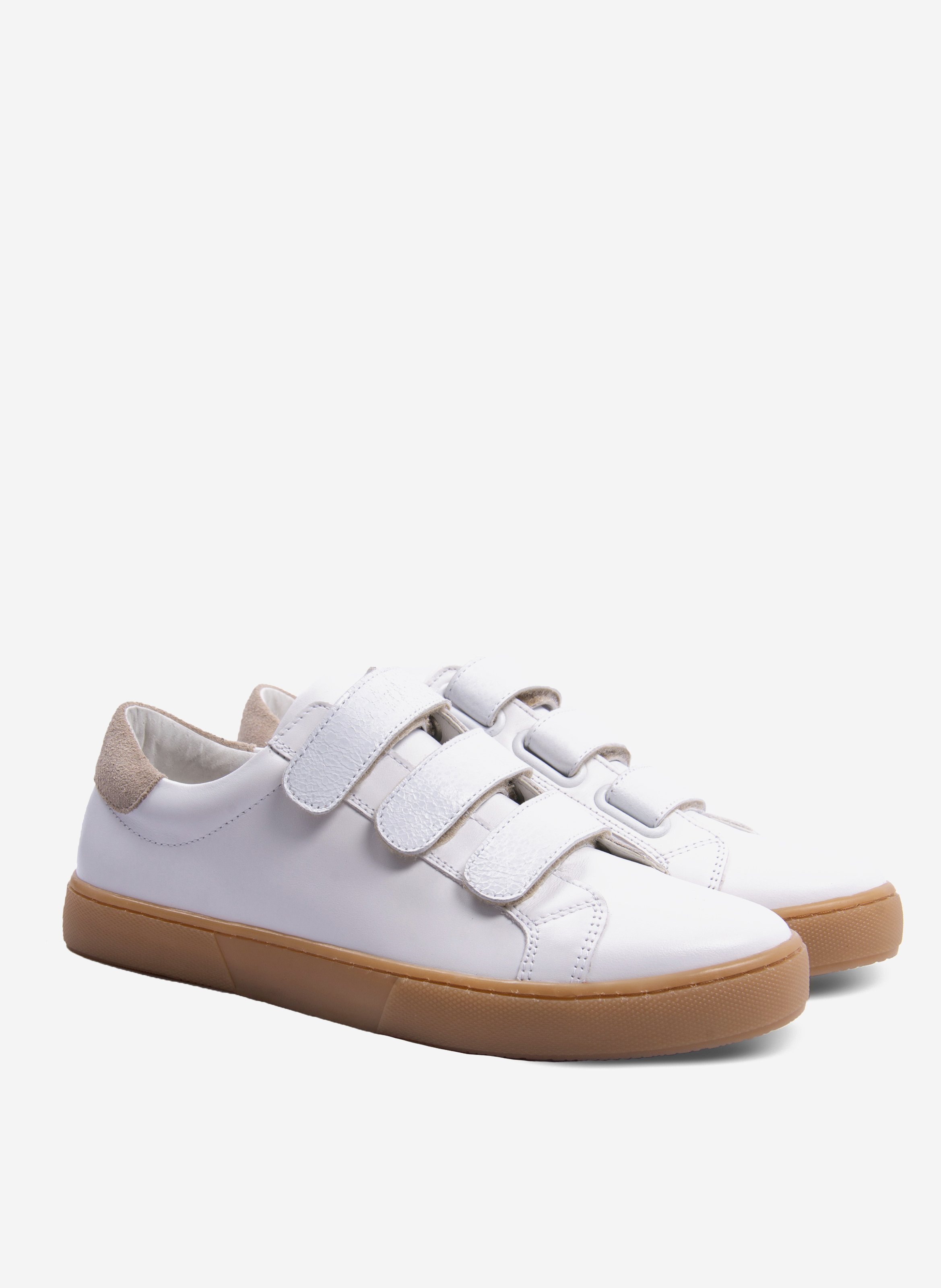 Smooth leather Velcro trainers JULES & JENN White