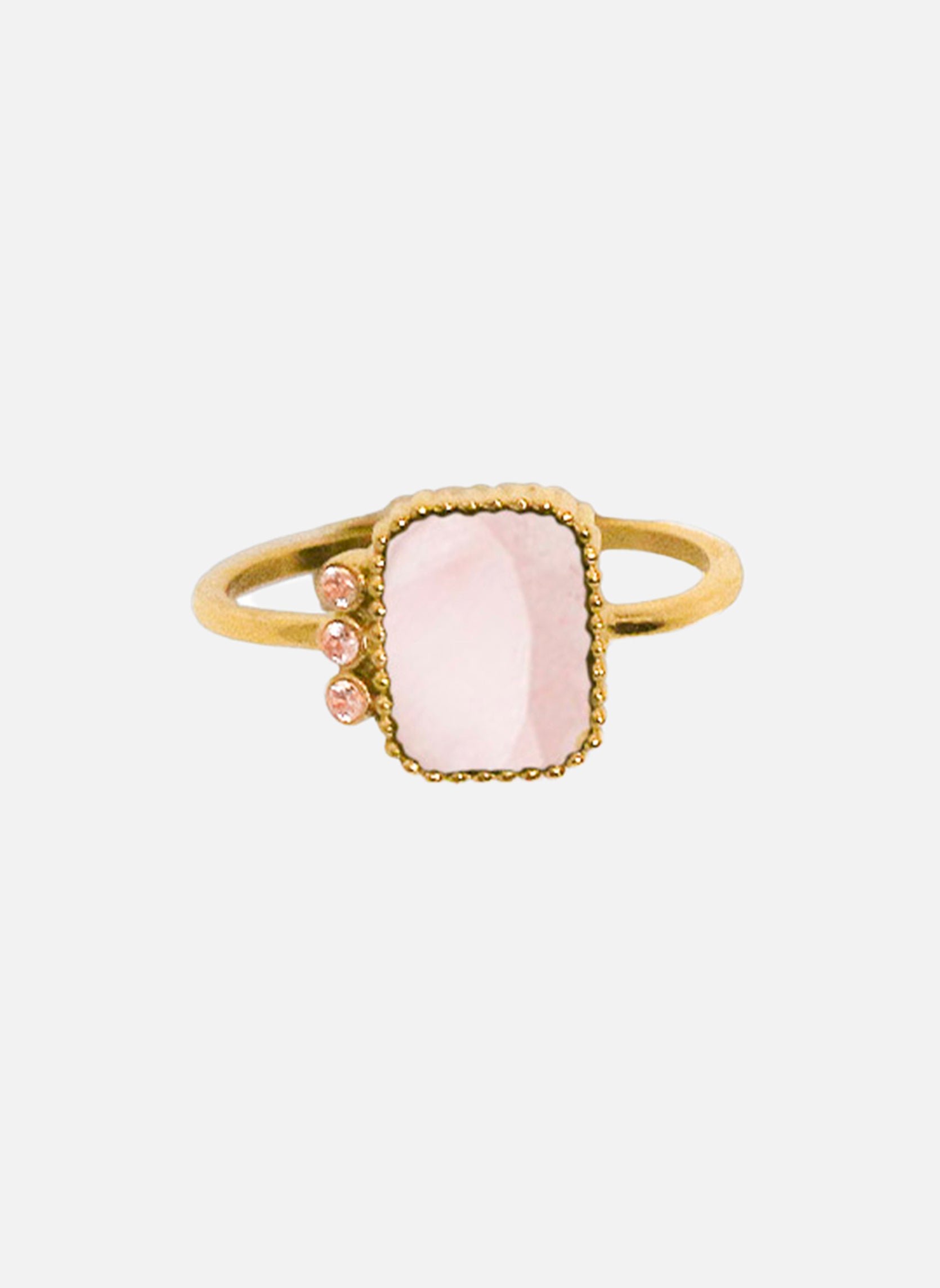 Thin ring MOROS Quartz rose