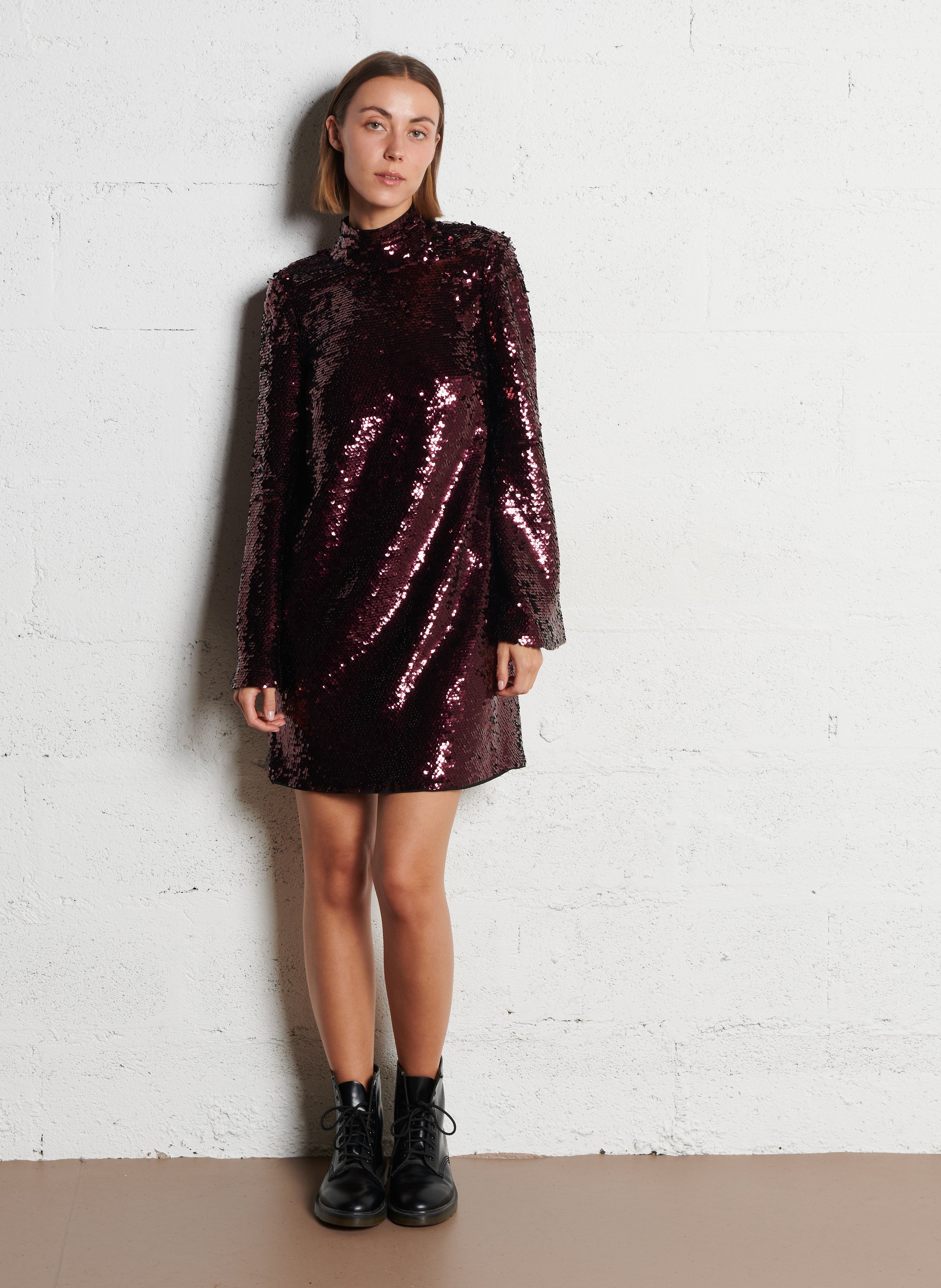 Dress with sequins IKKS Purple