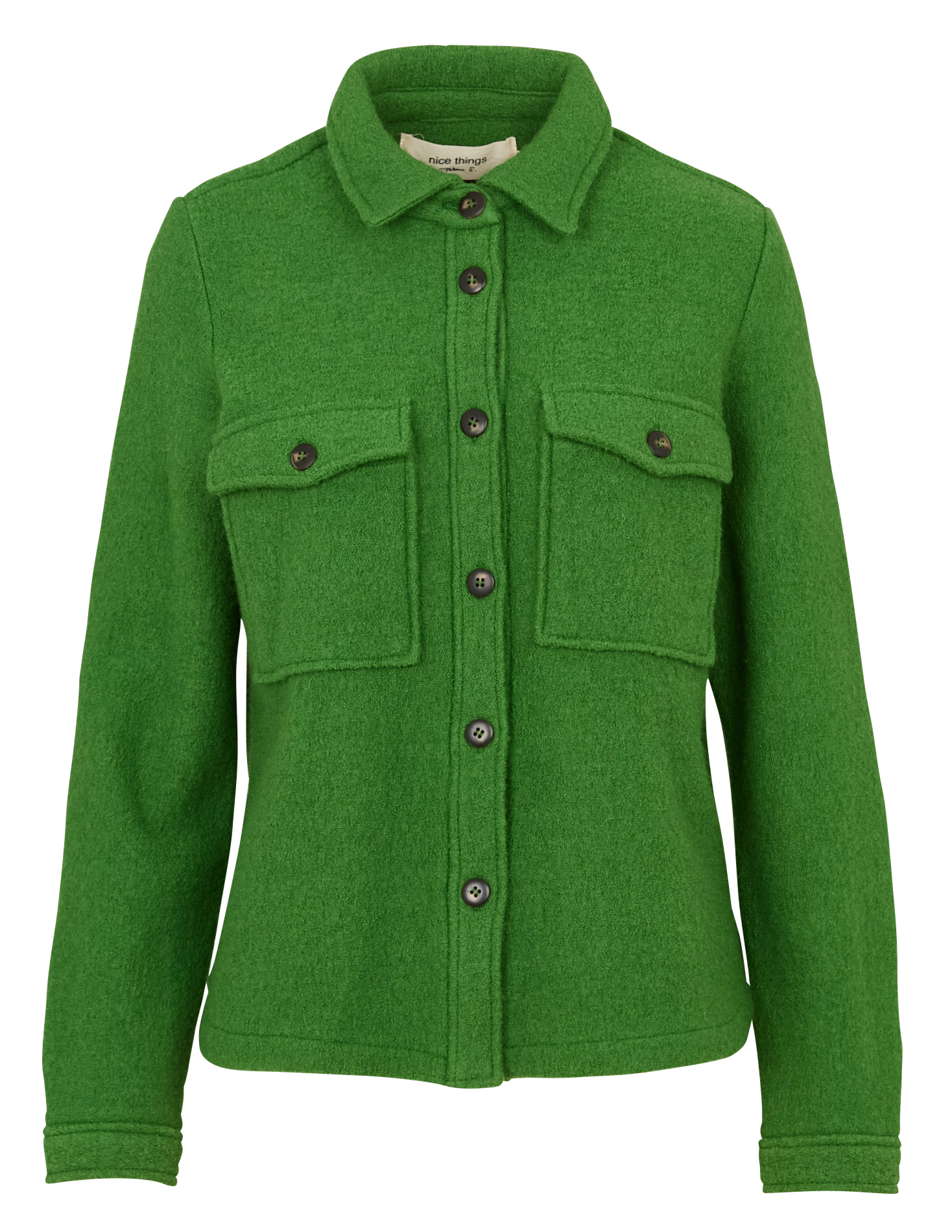 Veste droite en laine NICE THINGS Vert