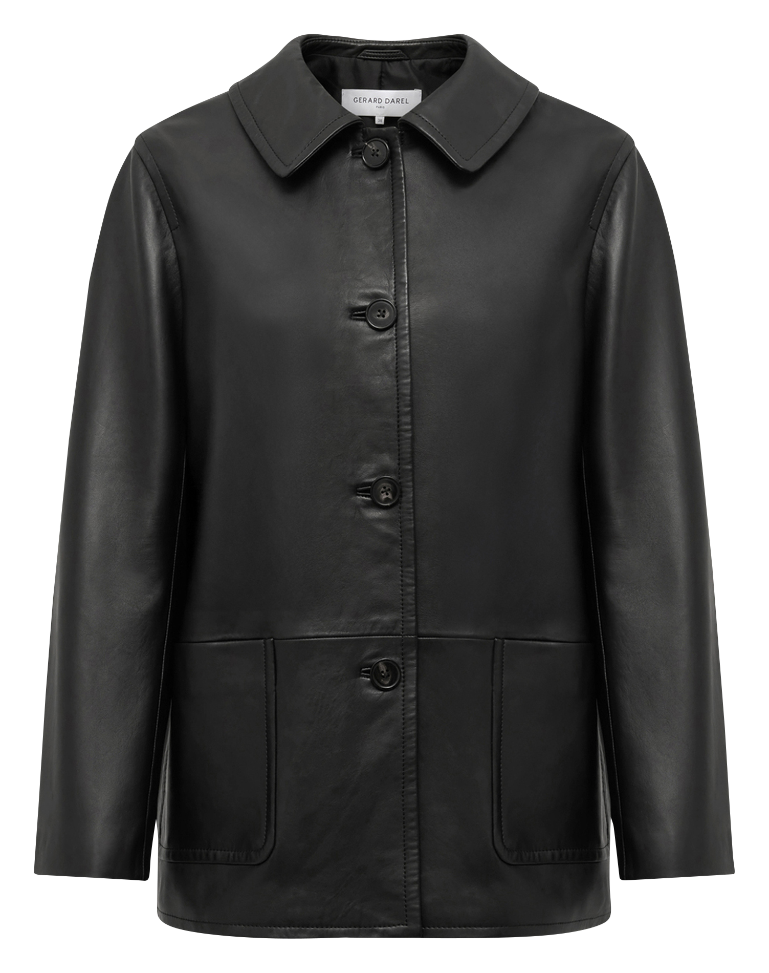 Buttoned leather jacket GERARD DAREL Black
