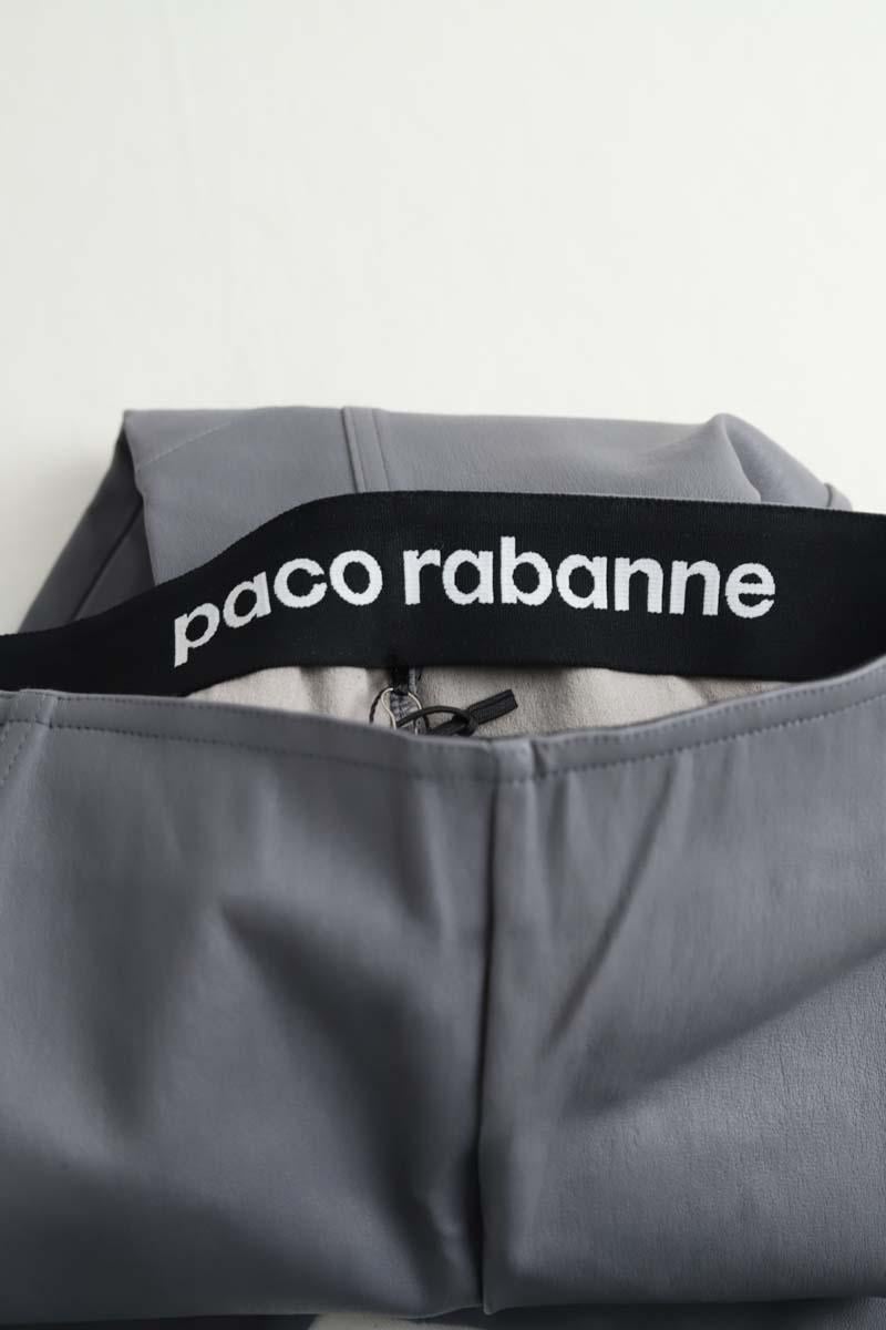 Leather legging trousers PACO RABANNE - Seconde Main Grey