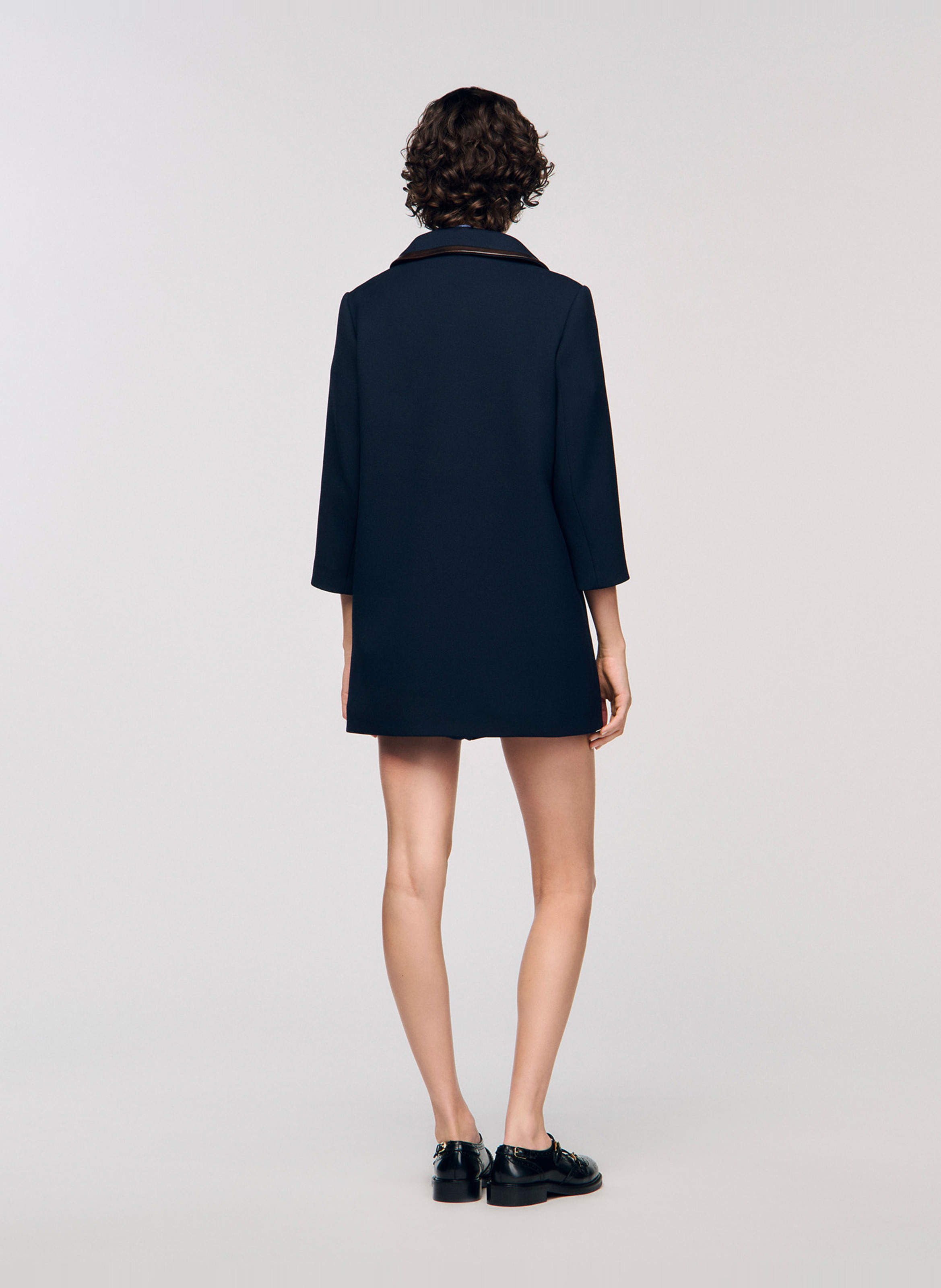 Manteau col chemise  SANDRO Bleu