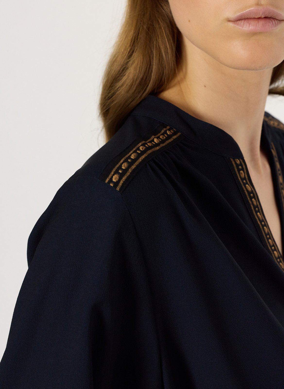 Blouse droite brodée GERARD DAREL Bleu