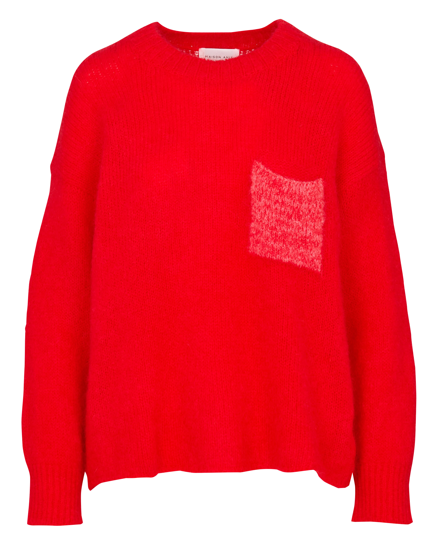 Pull col rond en laine mélangée MAISON ANJE Rouge