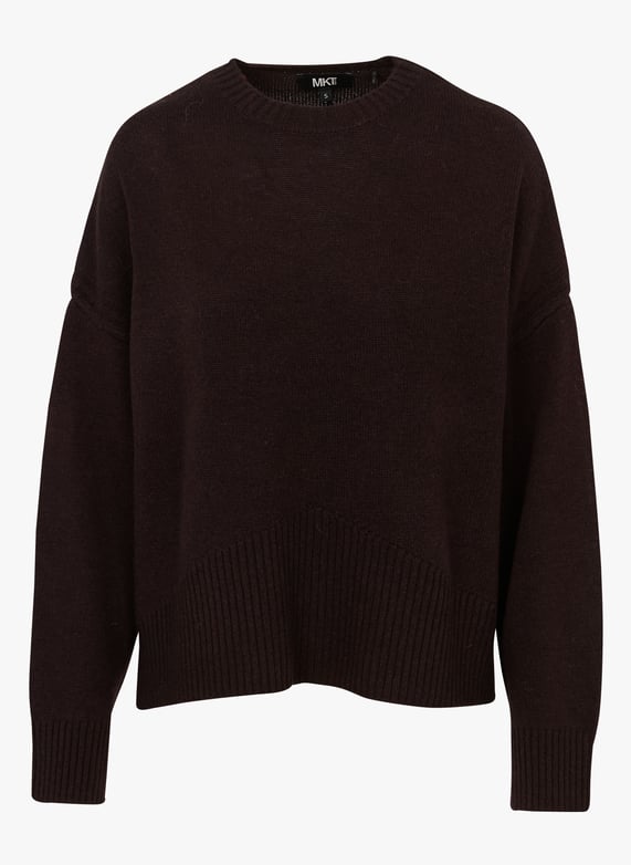 Loose-fit round-neck merino wool sweater XS - Main Image