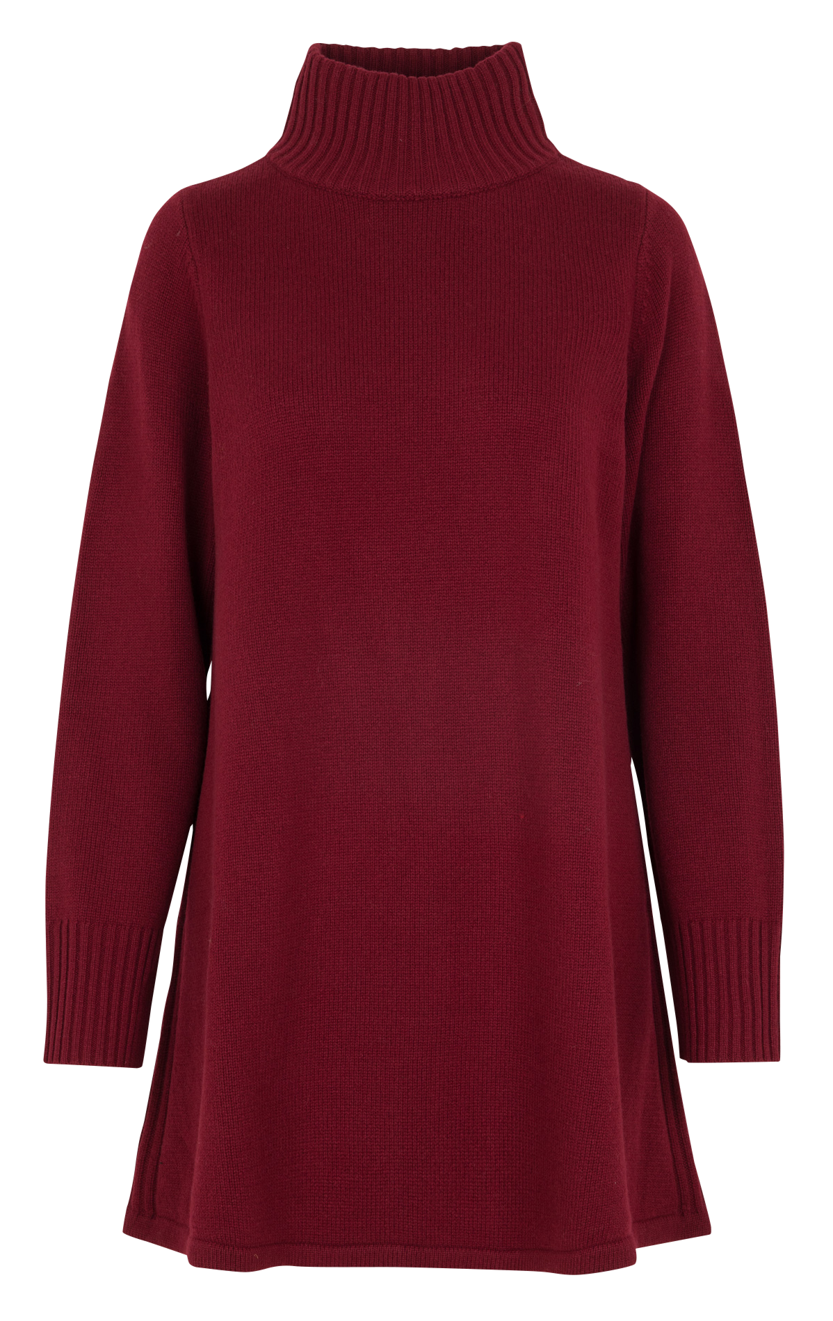 Short high-neck merino wool dress PETITE MENDIGOTE Red