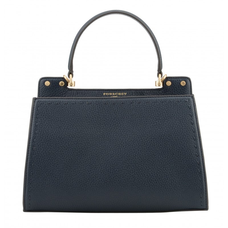 Handbag - cowhide leather POURCHET Blue