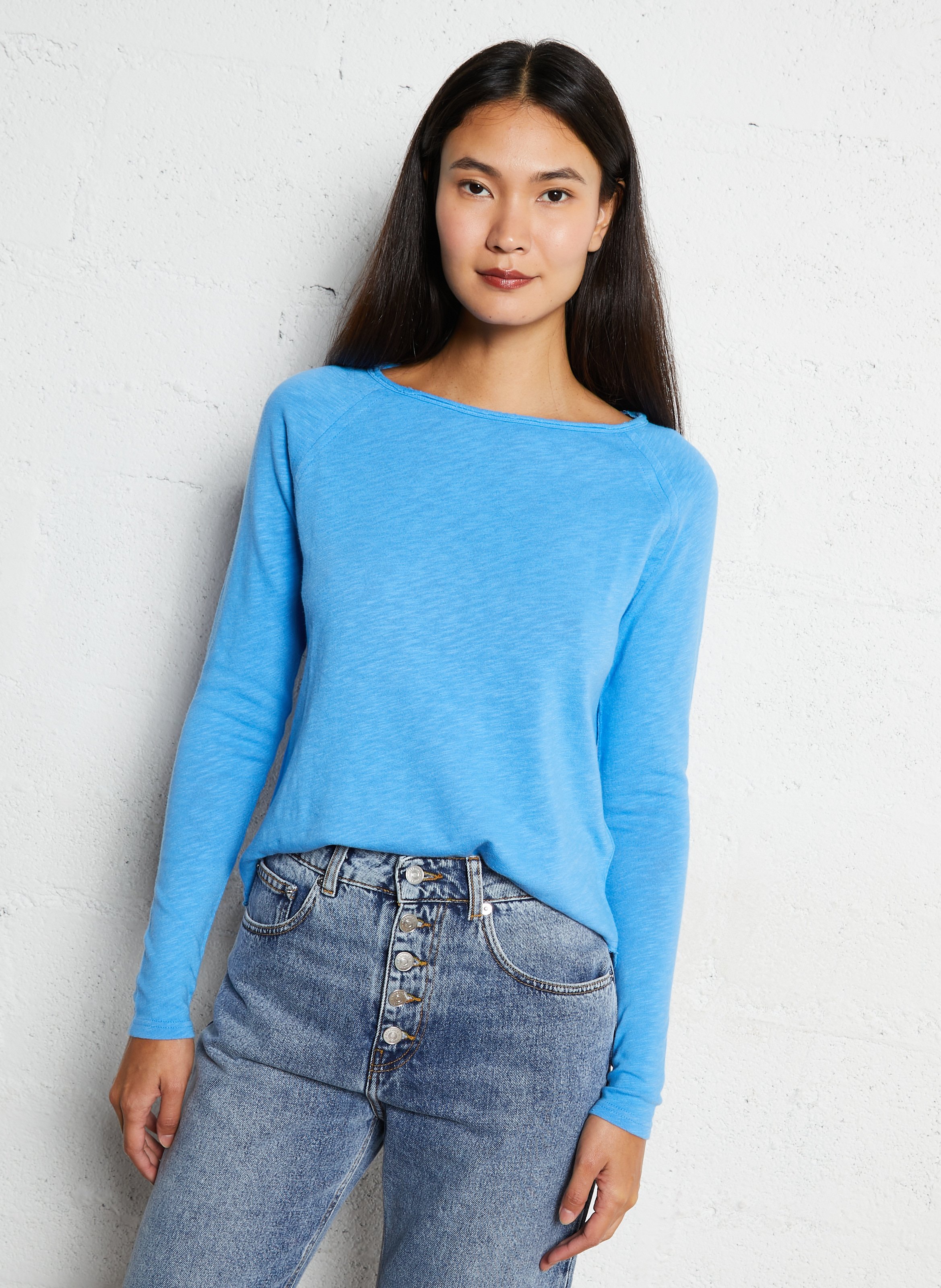 Tee-shirt droit col rond en coton AMERICAN VINTAGE