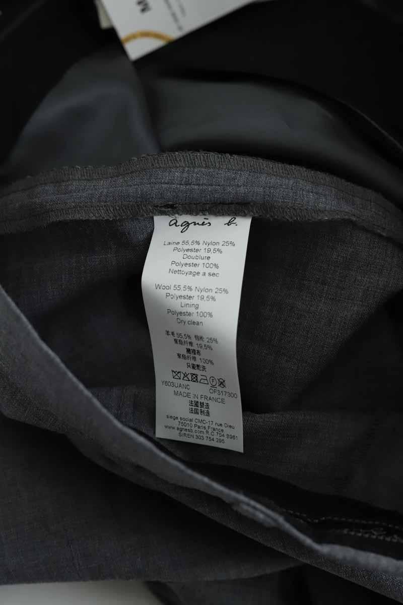 Bandol straight woollen trousers AGNES B. - Seconde Main Grey