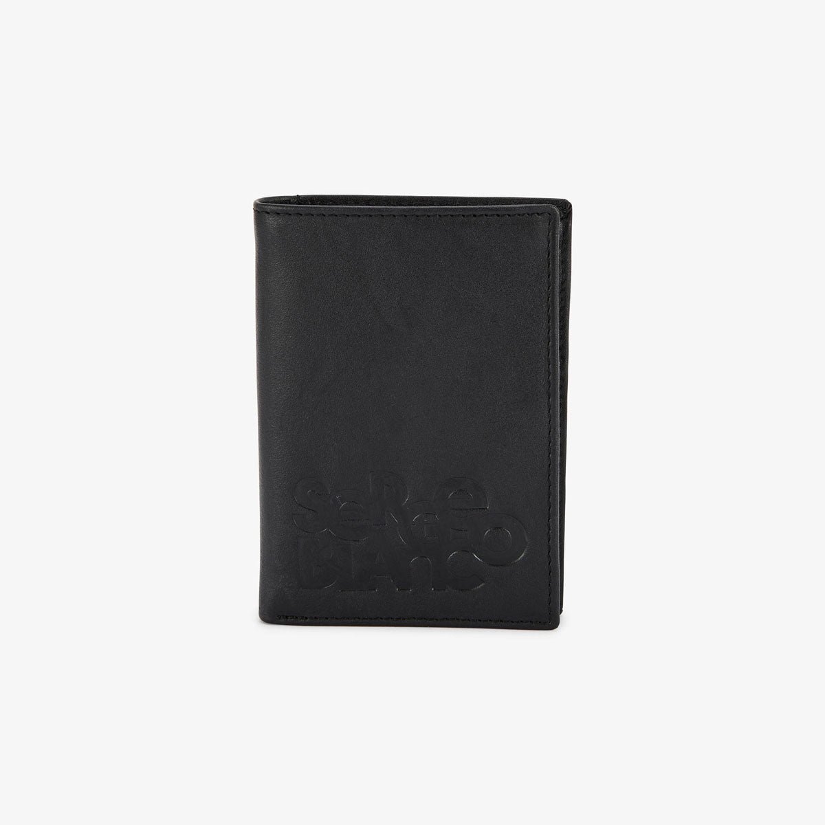 Leather wallet with embossed logo SERGE BLANCO Black