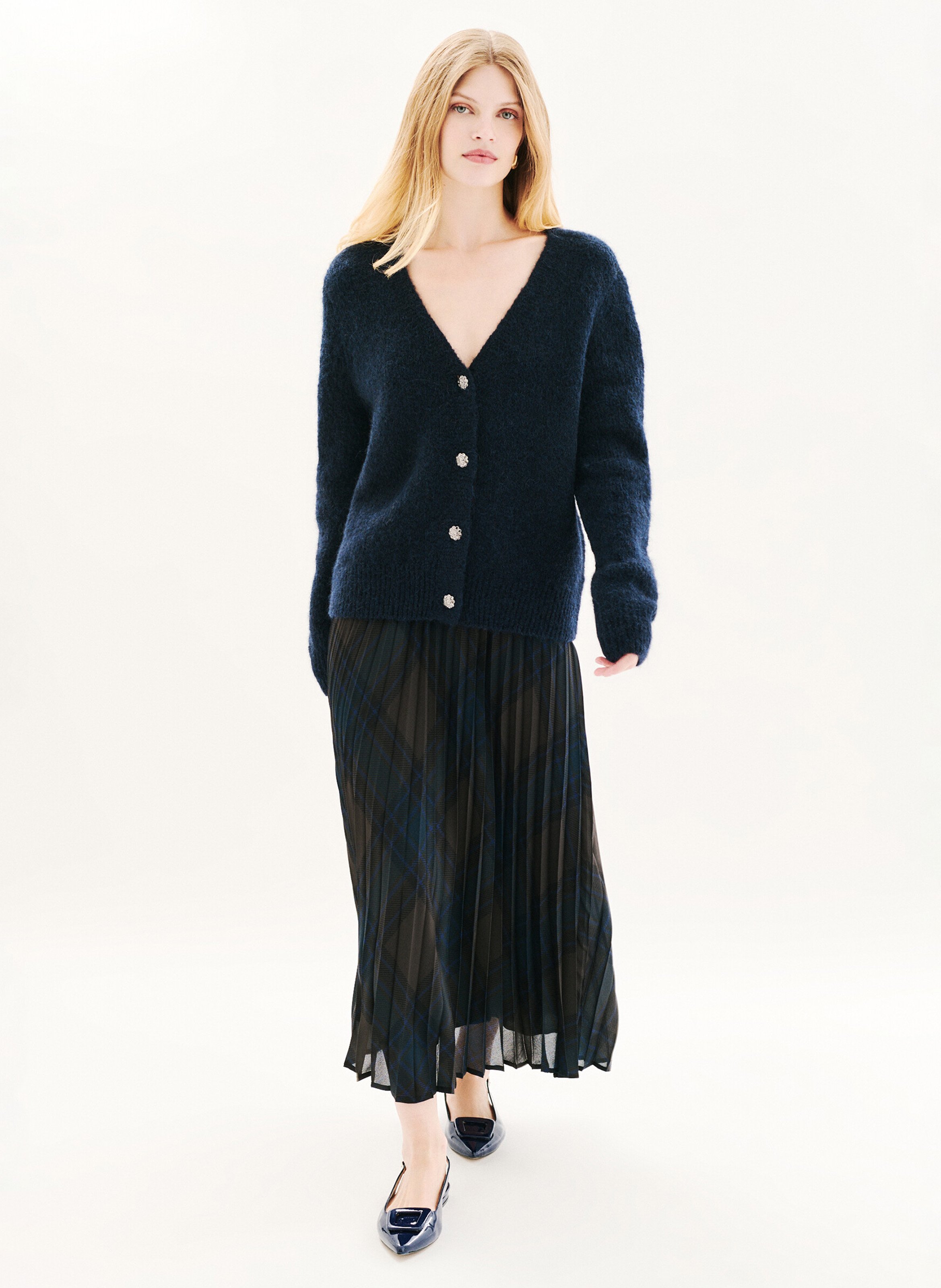 Plain button-up cardigan CAROLL Blue