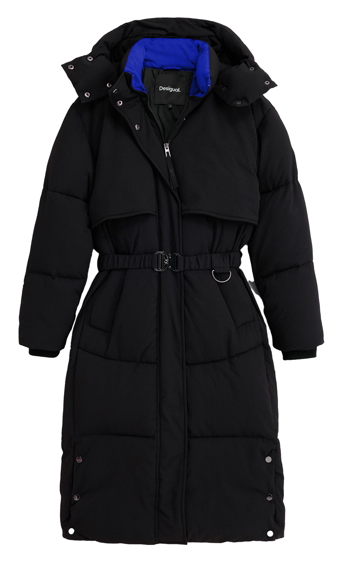 Parka doudoune ceinturée unie DESIGUAL Noir