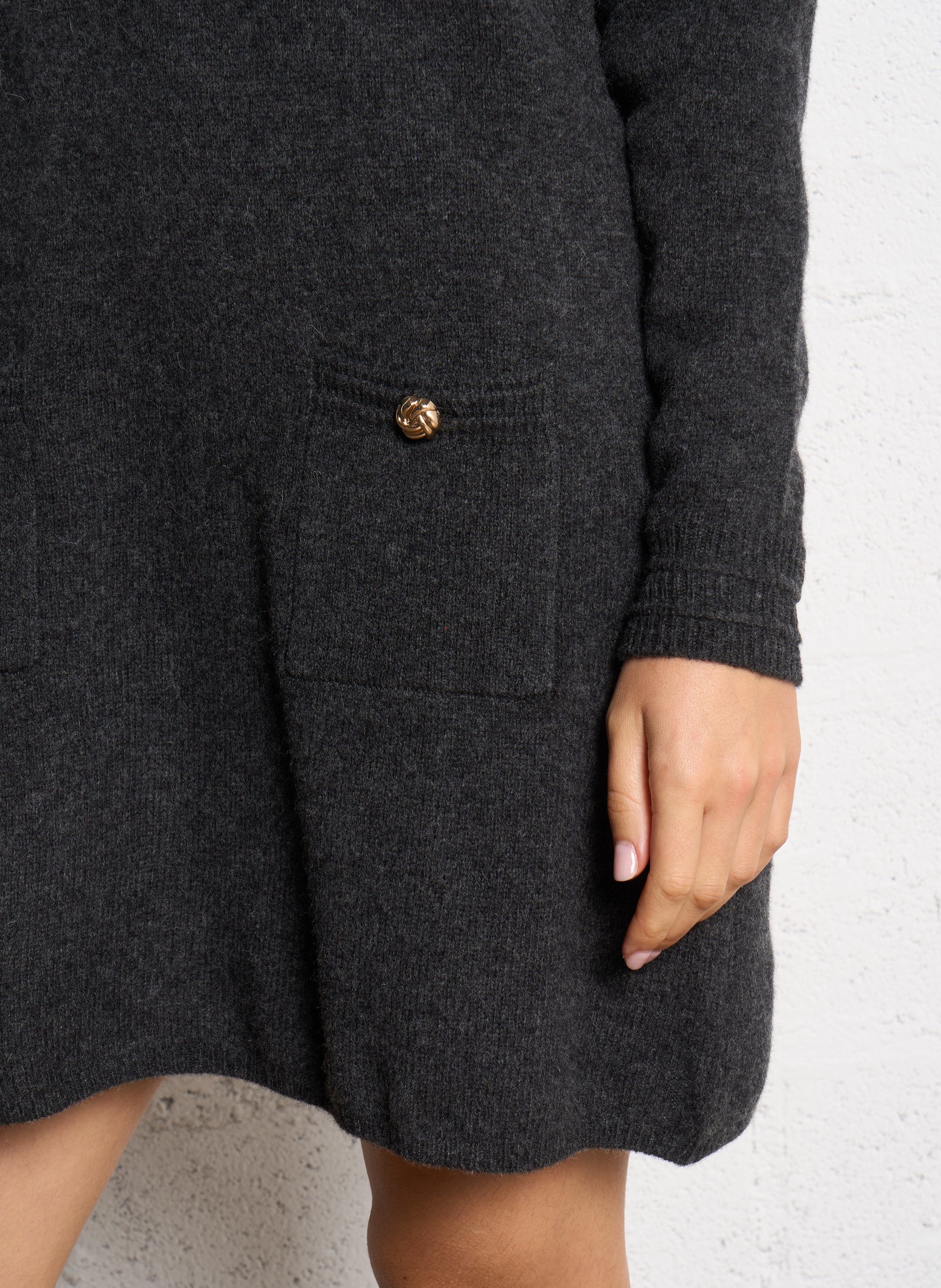 Round neck wool and cashmere sweater dress PETITE MENDIGOTE Black