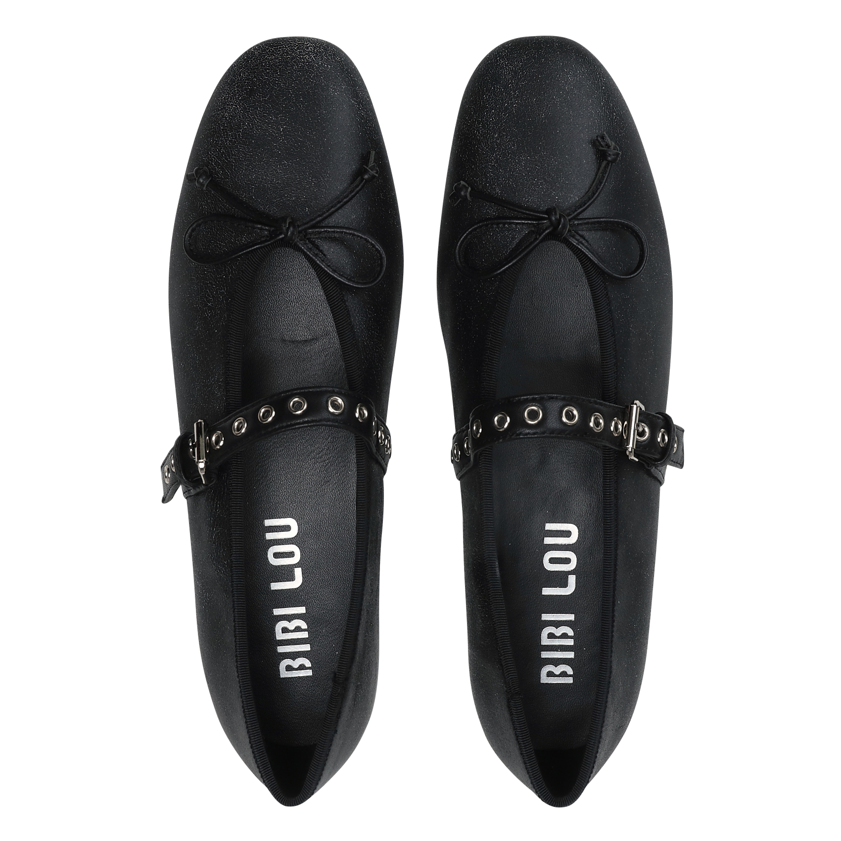 Cracked leather ballet pumps BIBI LOU Black