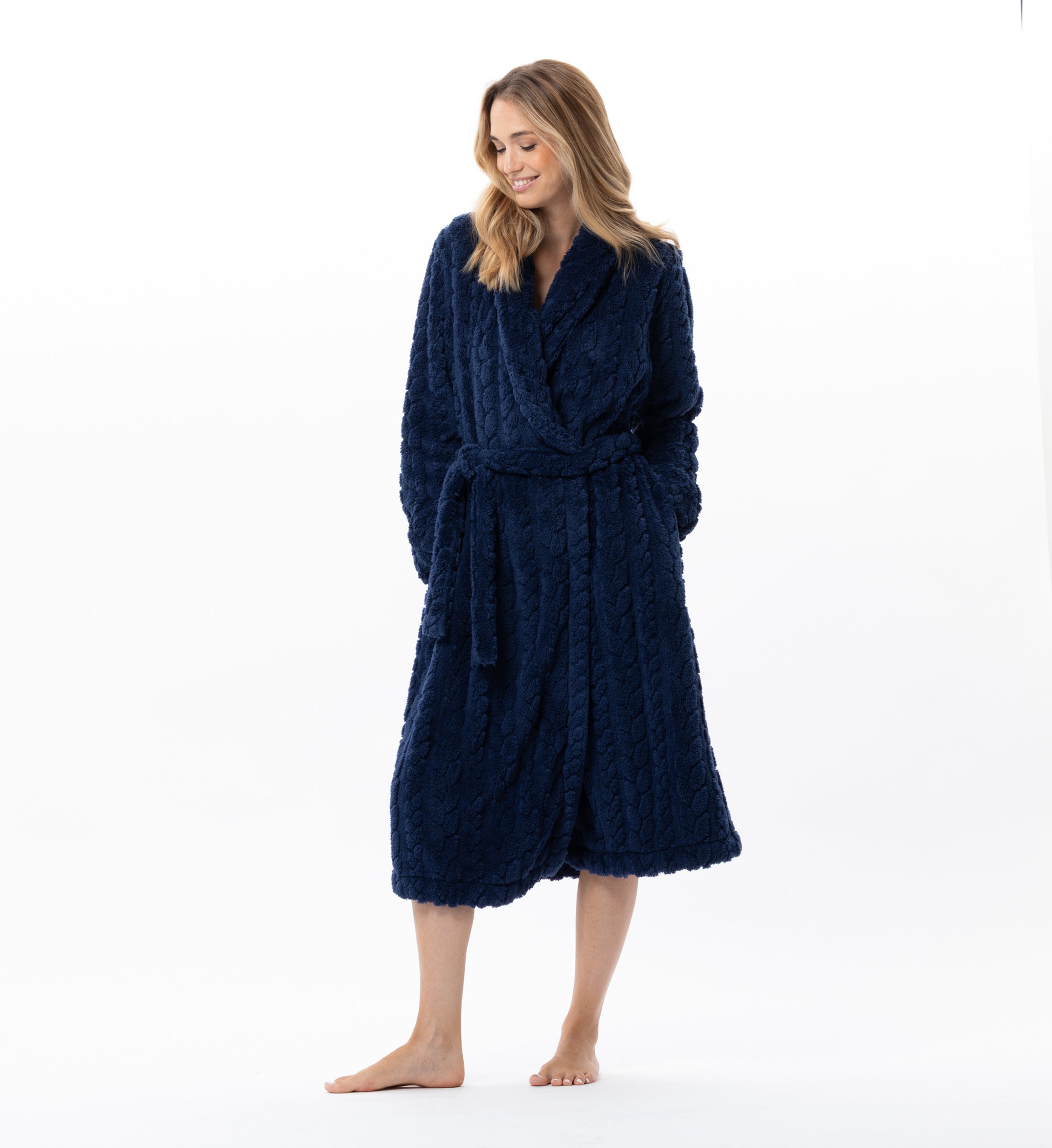 Crossed robe with braided effect LE CHAT Blue