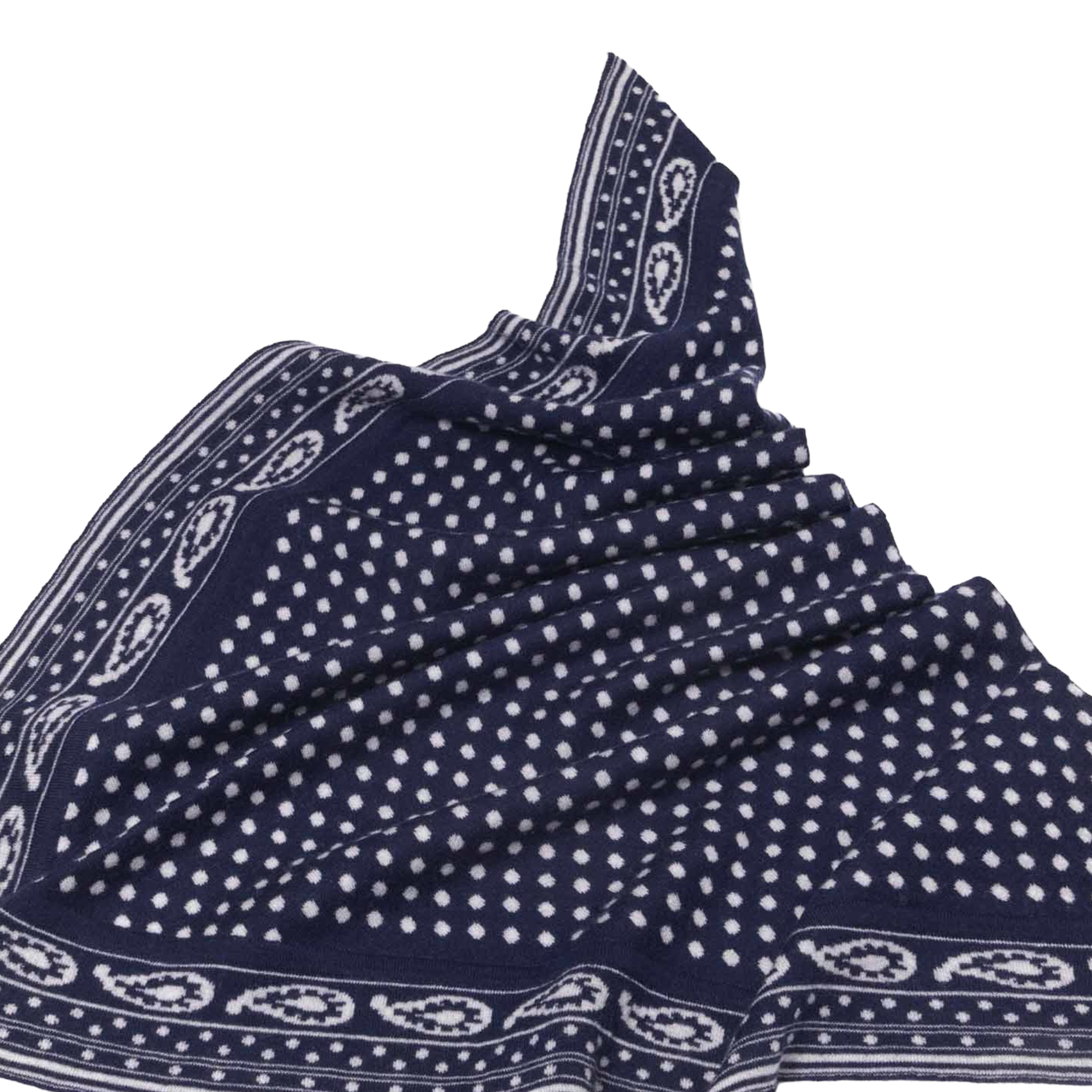 Écharpe triangle en laine et cachemire MAJE Bleu