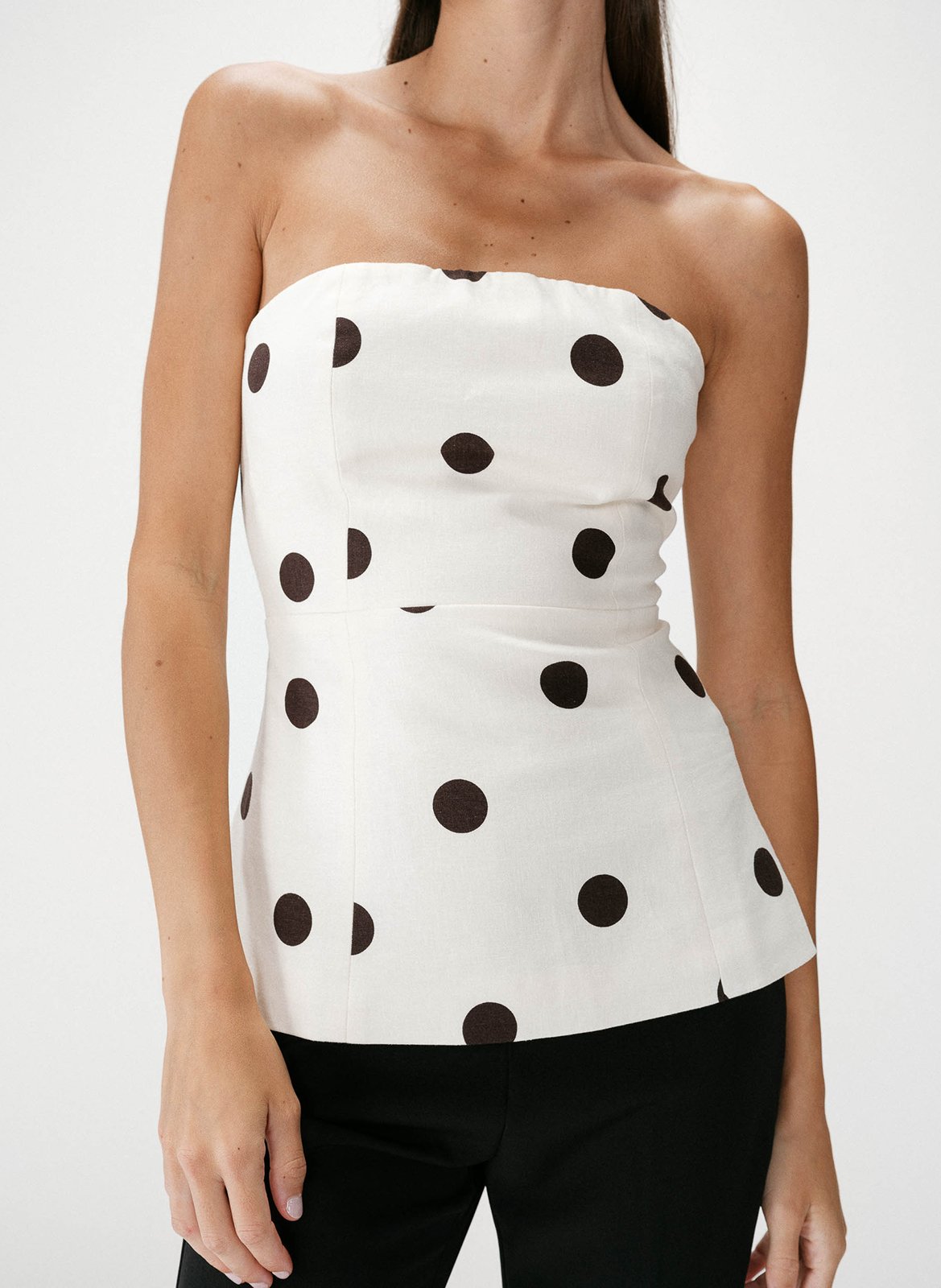 Top bustier en lin mélangé GRACE ET MILA Blanc