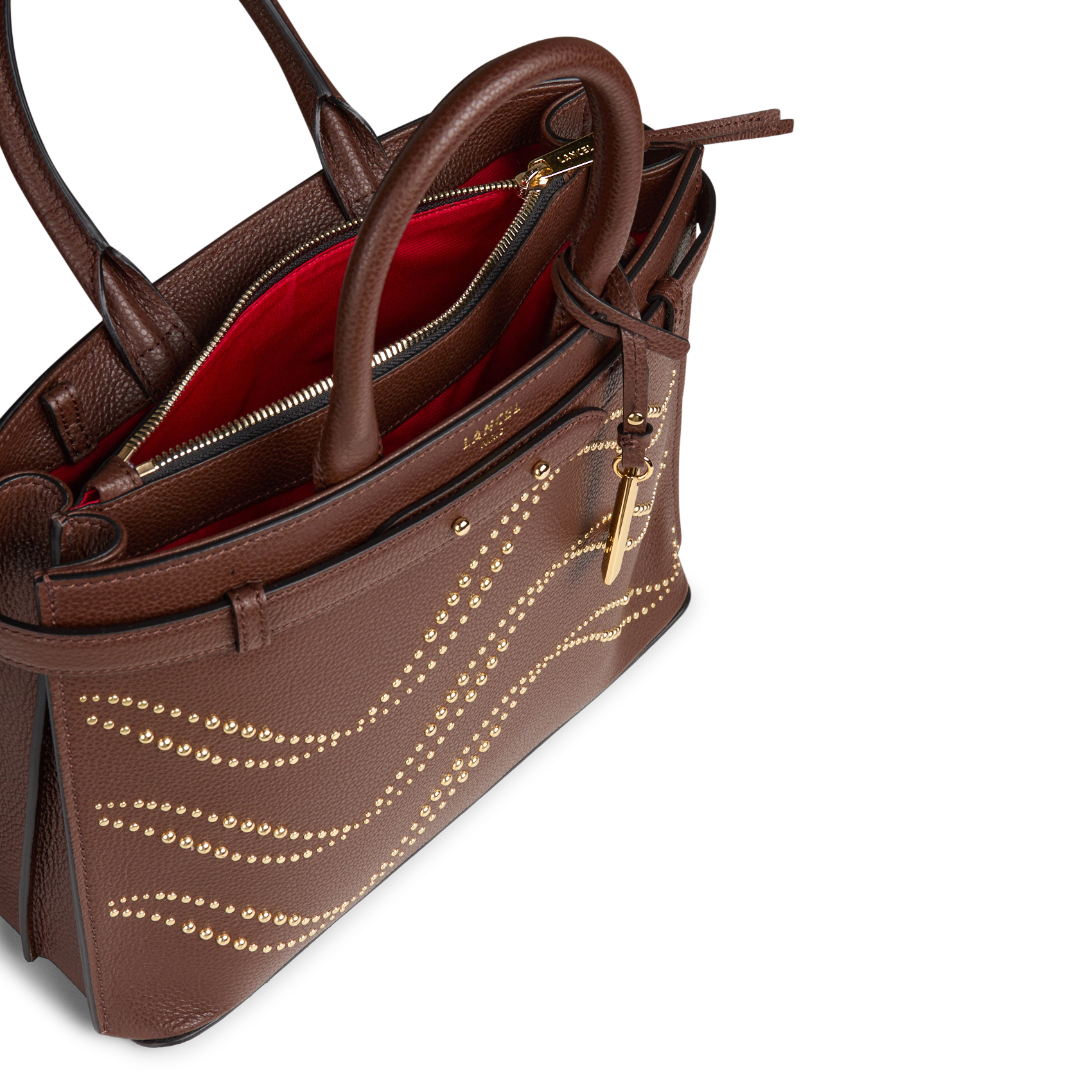 Handtasche mit Strass aus Leder LANCEL Braun