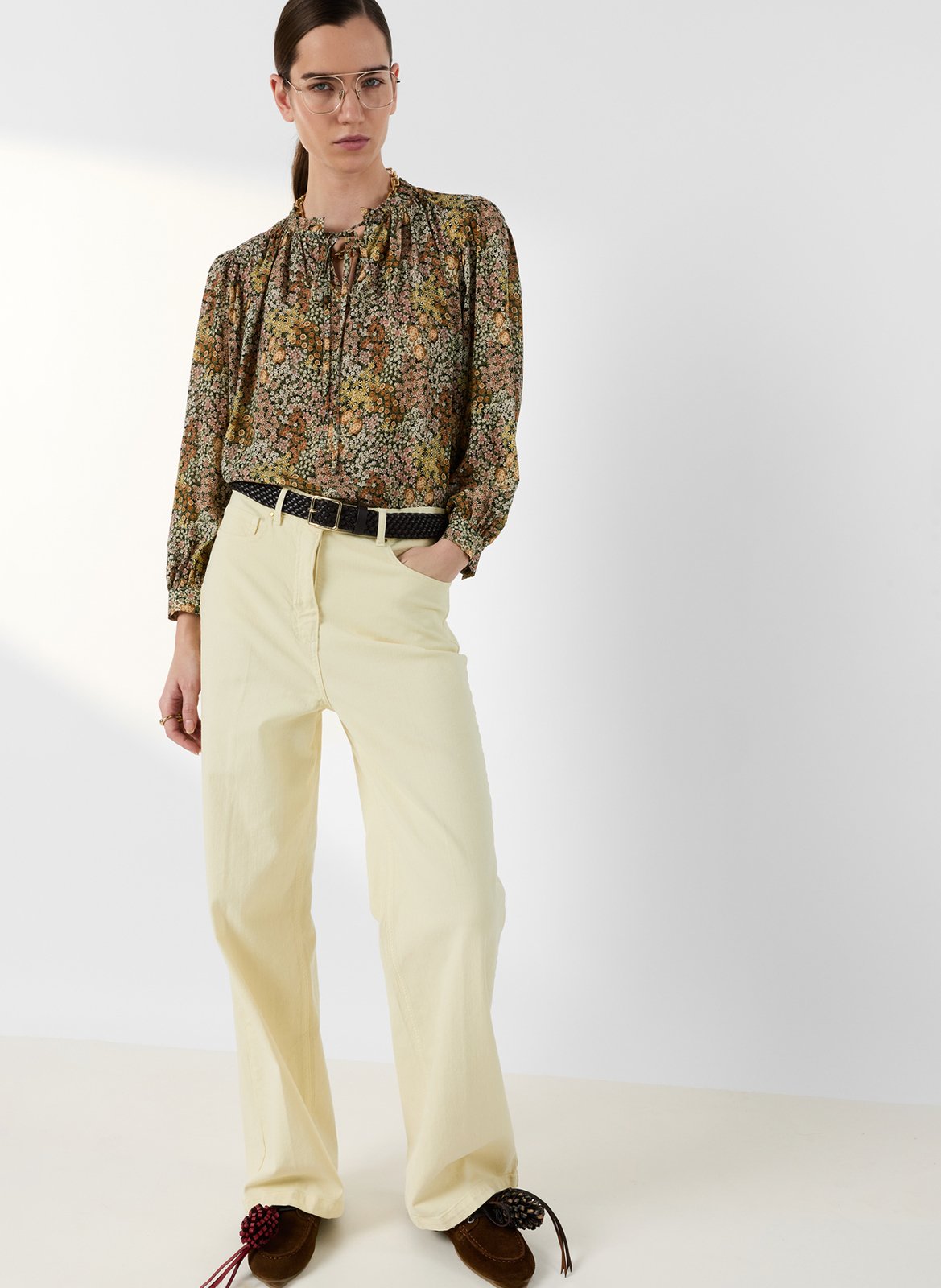 Straight blouse with floral pattern GERARD DAREL Pink