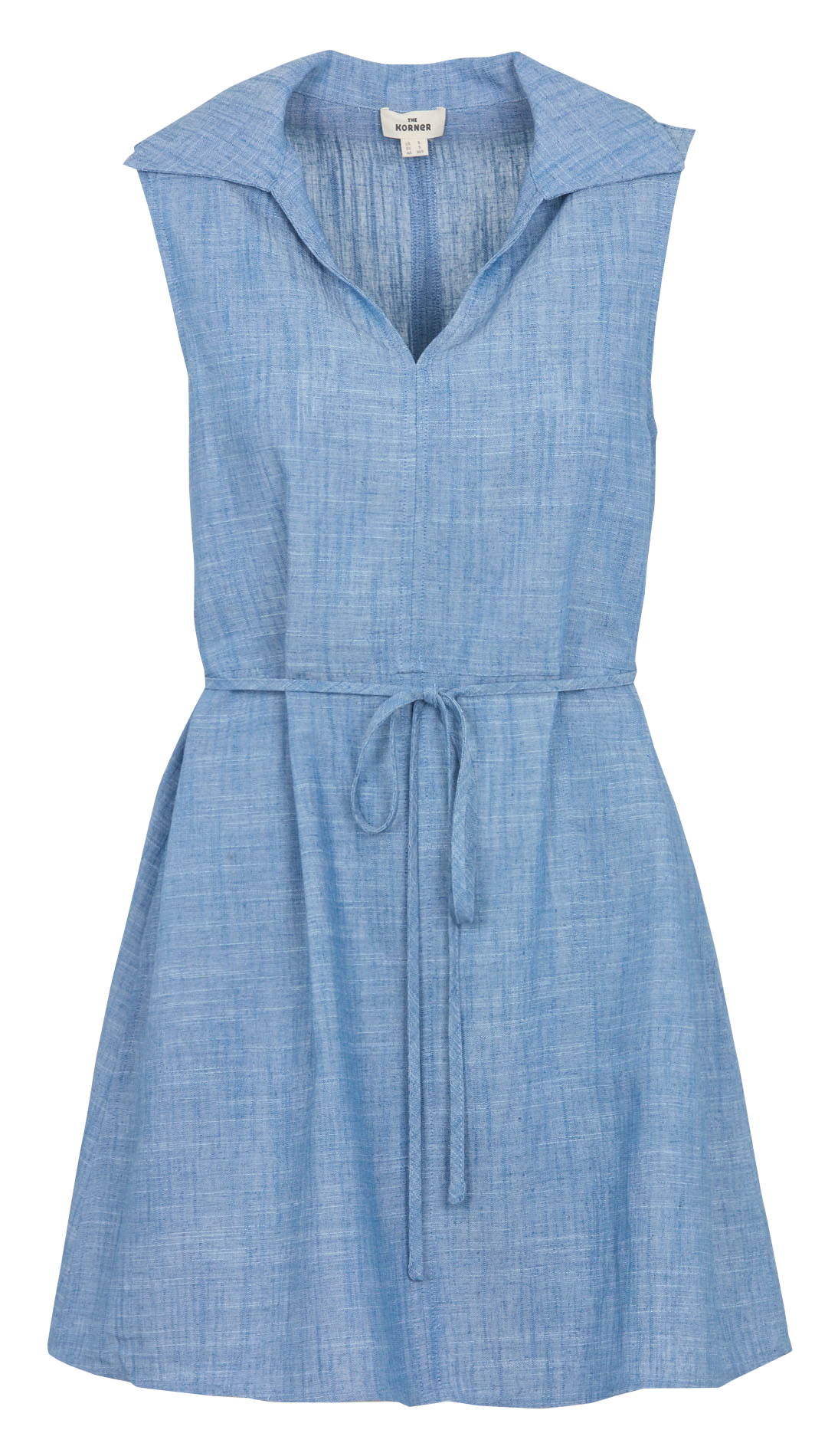 Robe courte col V évasée unie THE KORNER