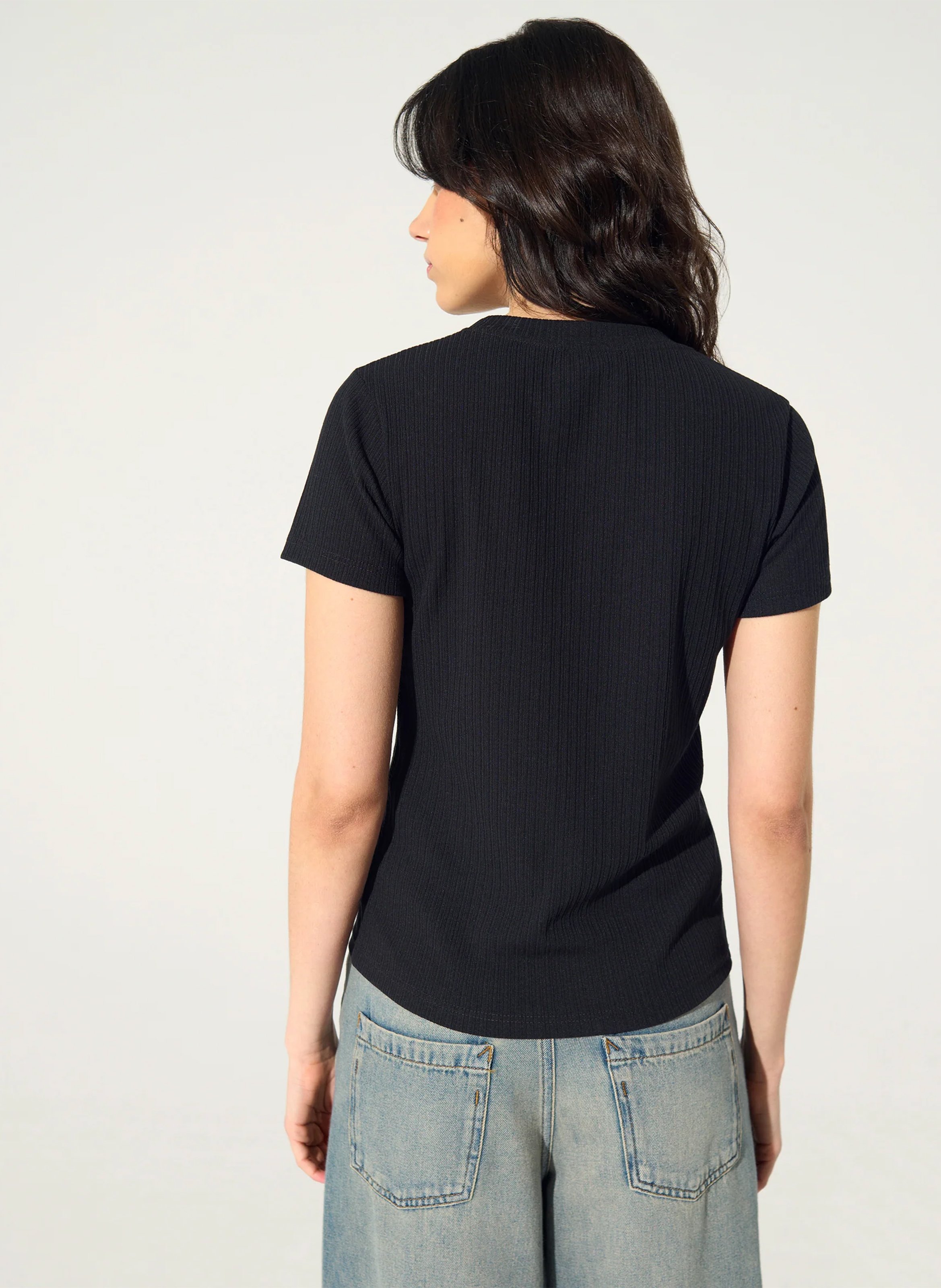 Tee-shirt en coton mélangé ACOTE Noir