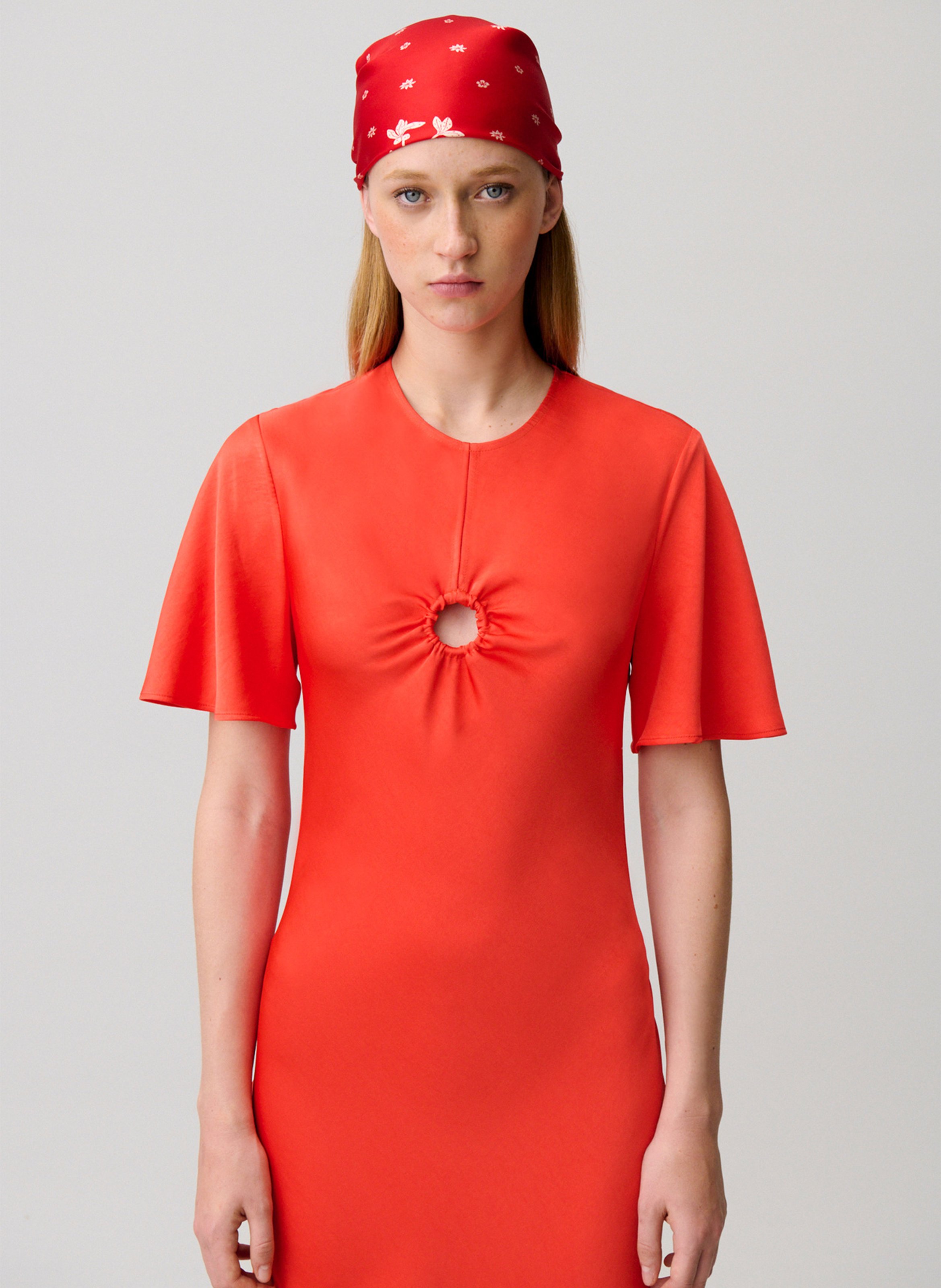 Robe longue évasée col rond CLAUDIE PIERLOT Orange