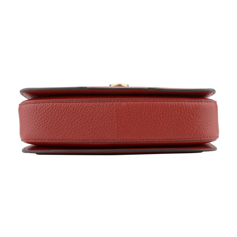 Crossbody bag in cowhide leather Red