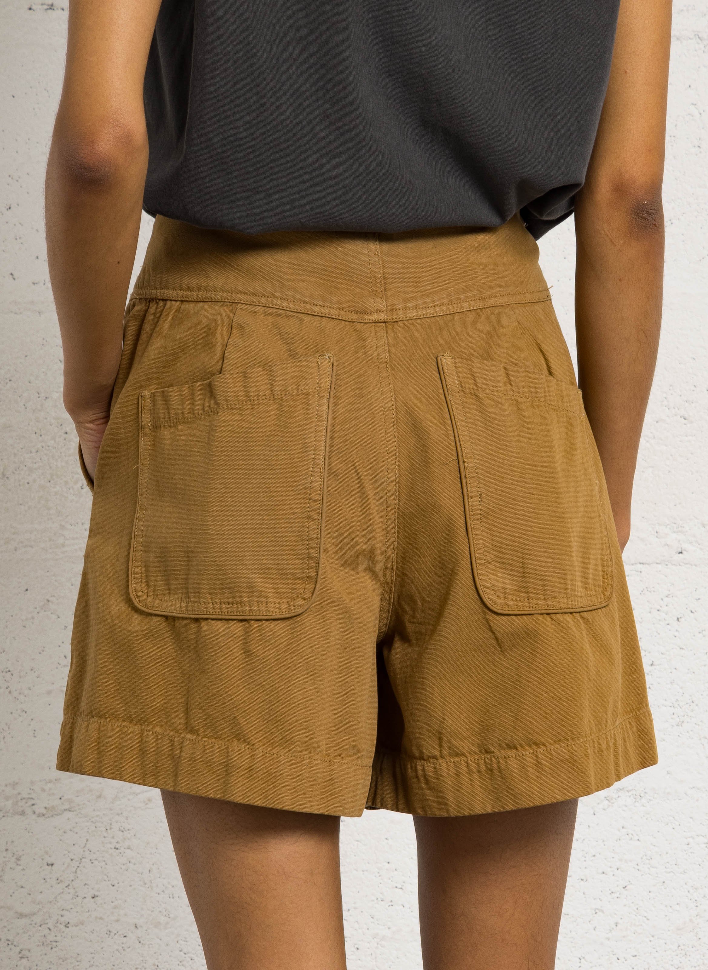 Short droit en coton LEON & HARPER Jaune