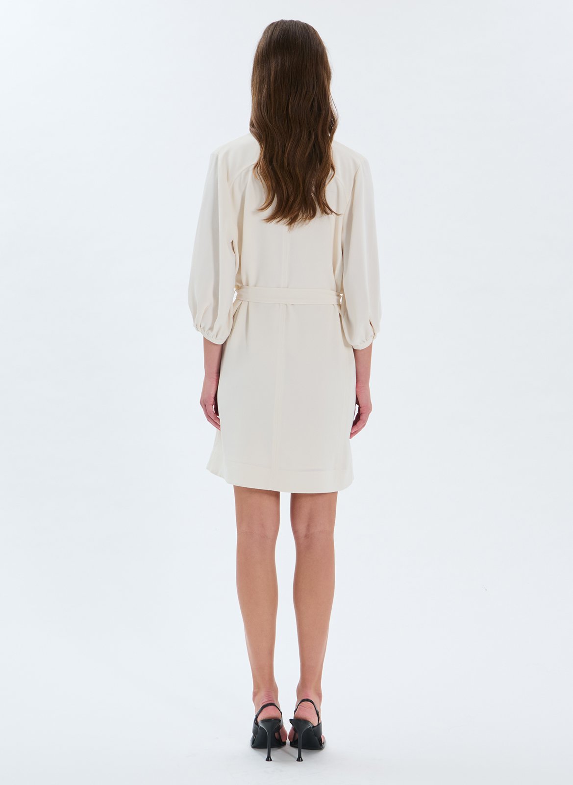 Robe courte col V ZAPA Blanc