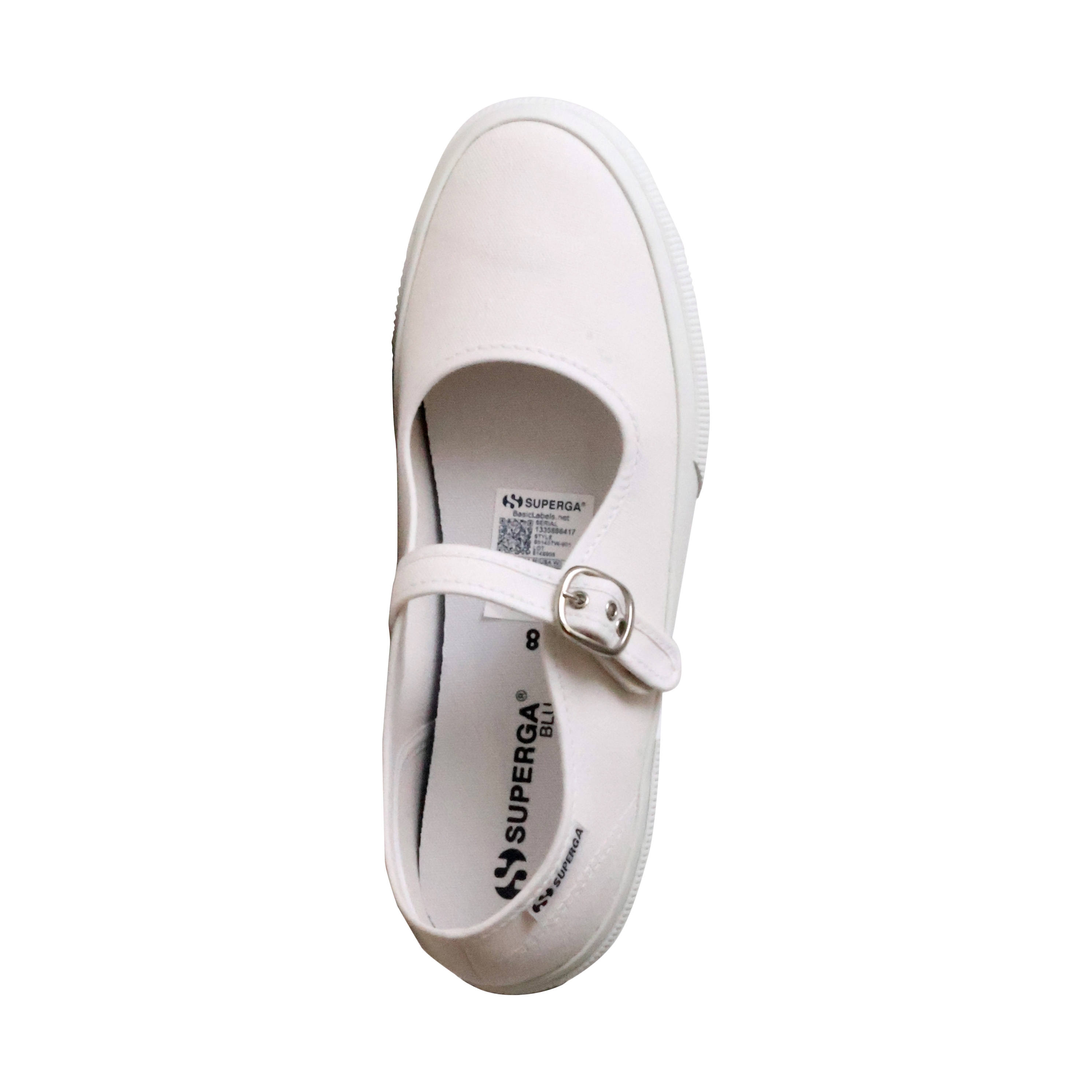 Light Superga strappy ballet flats SUPERGA White