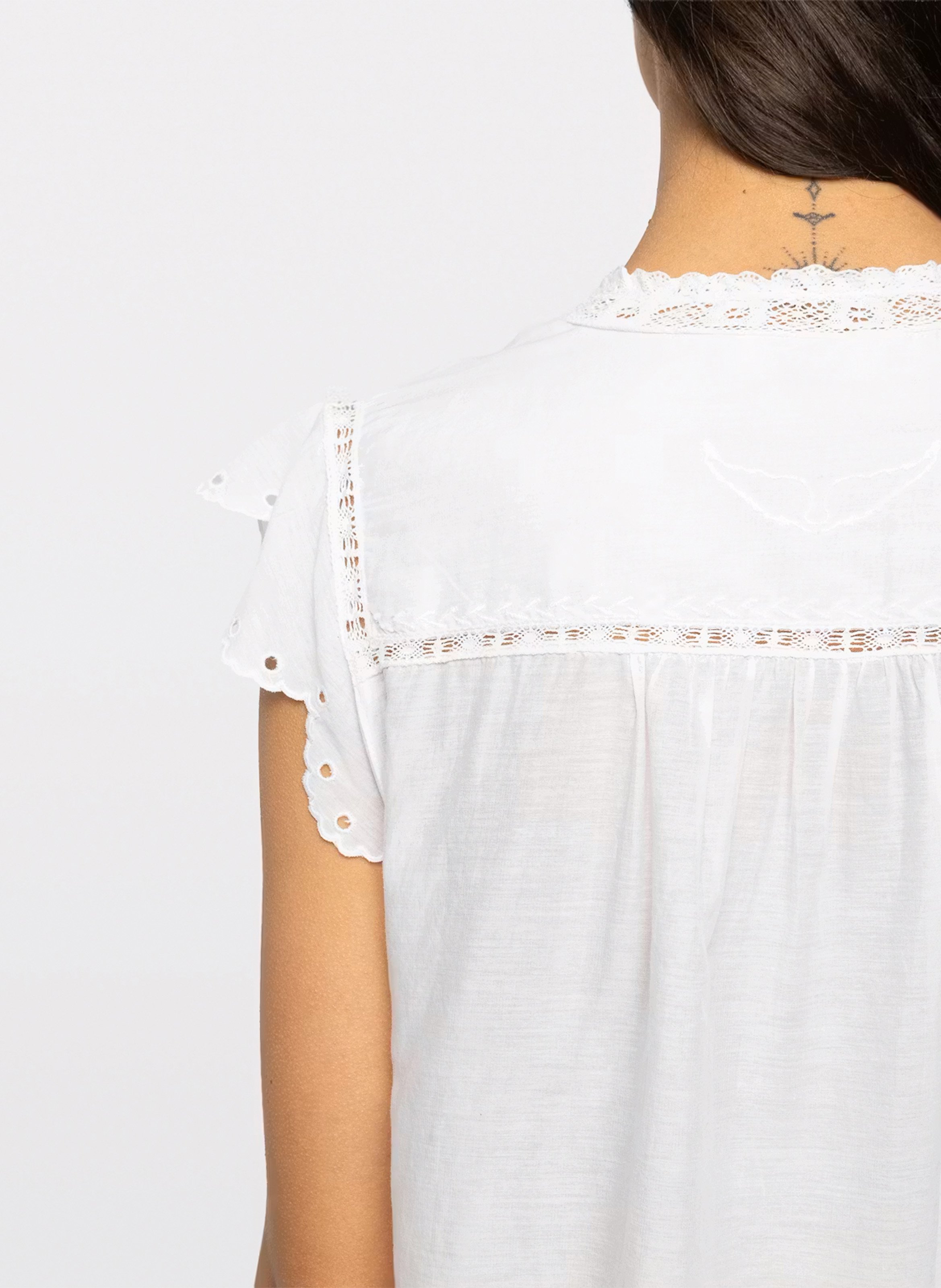 Aimee dotted Swiss top ZADIG&VOLTAIRE White