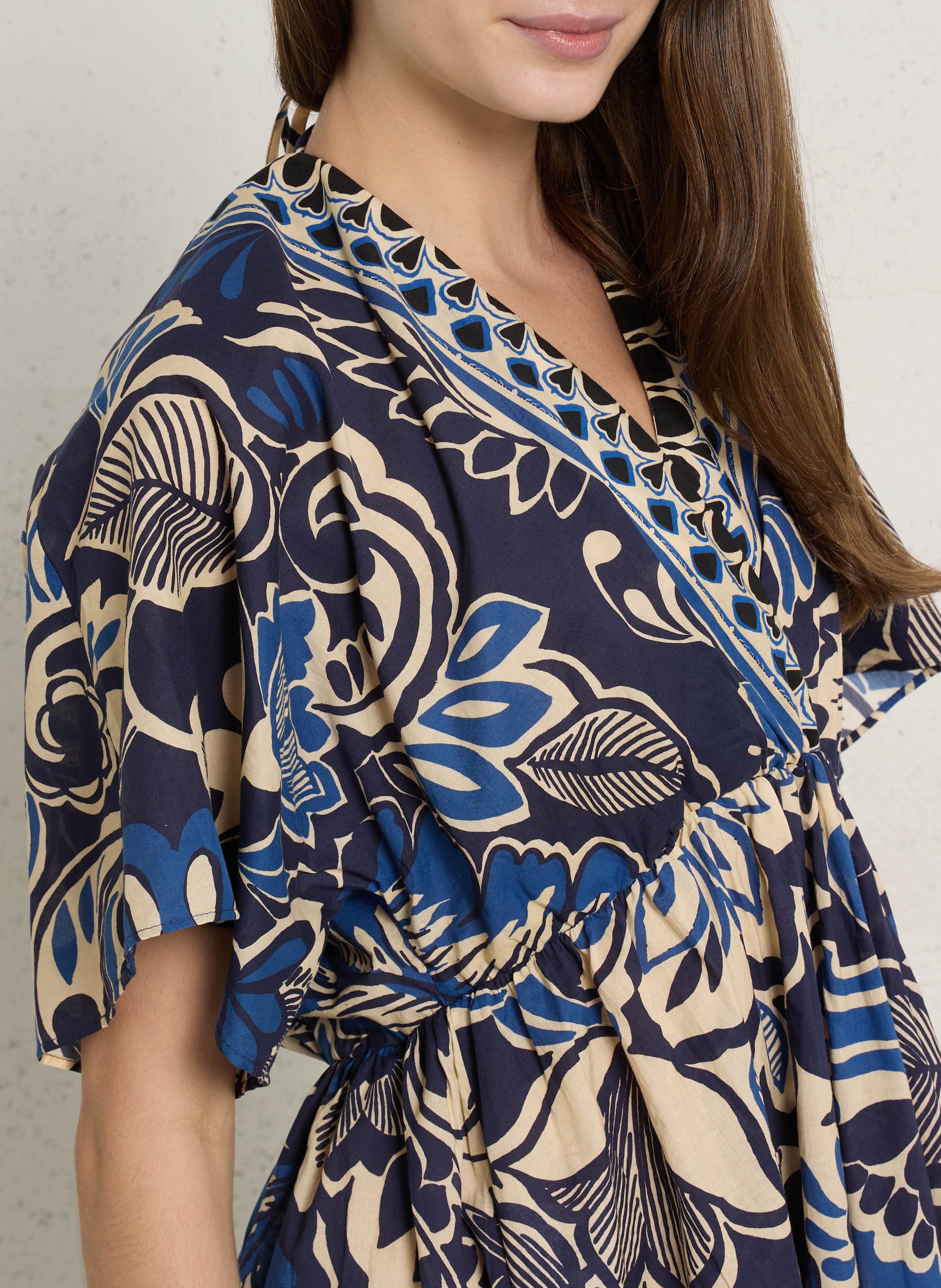 Fitted cotton midi dress SUD EXPRESS Blue