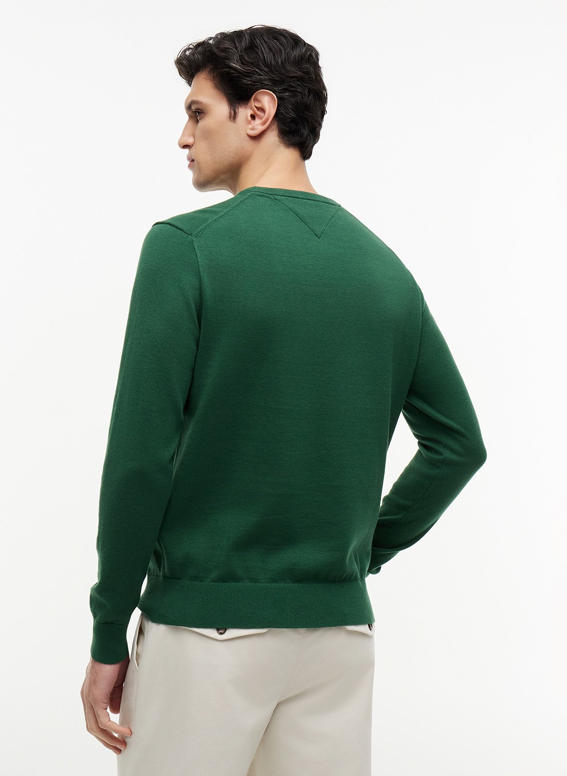 Katoenen tricottrui met ronde hals en fantasieprint TOMMY HILFIGER Groen