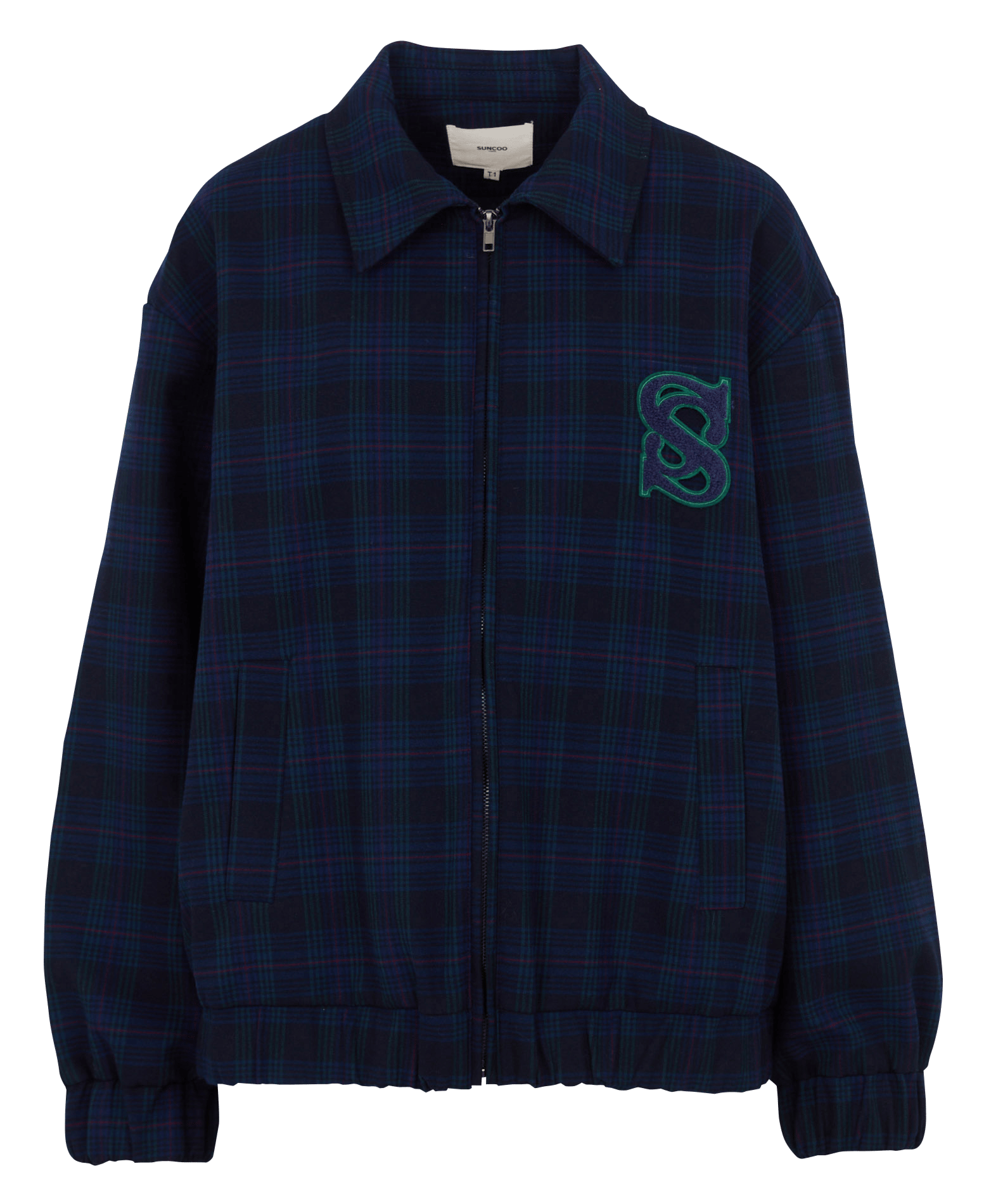 Karierte Jacke mit klassischem Kragen SUNCOO Blau