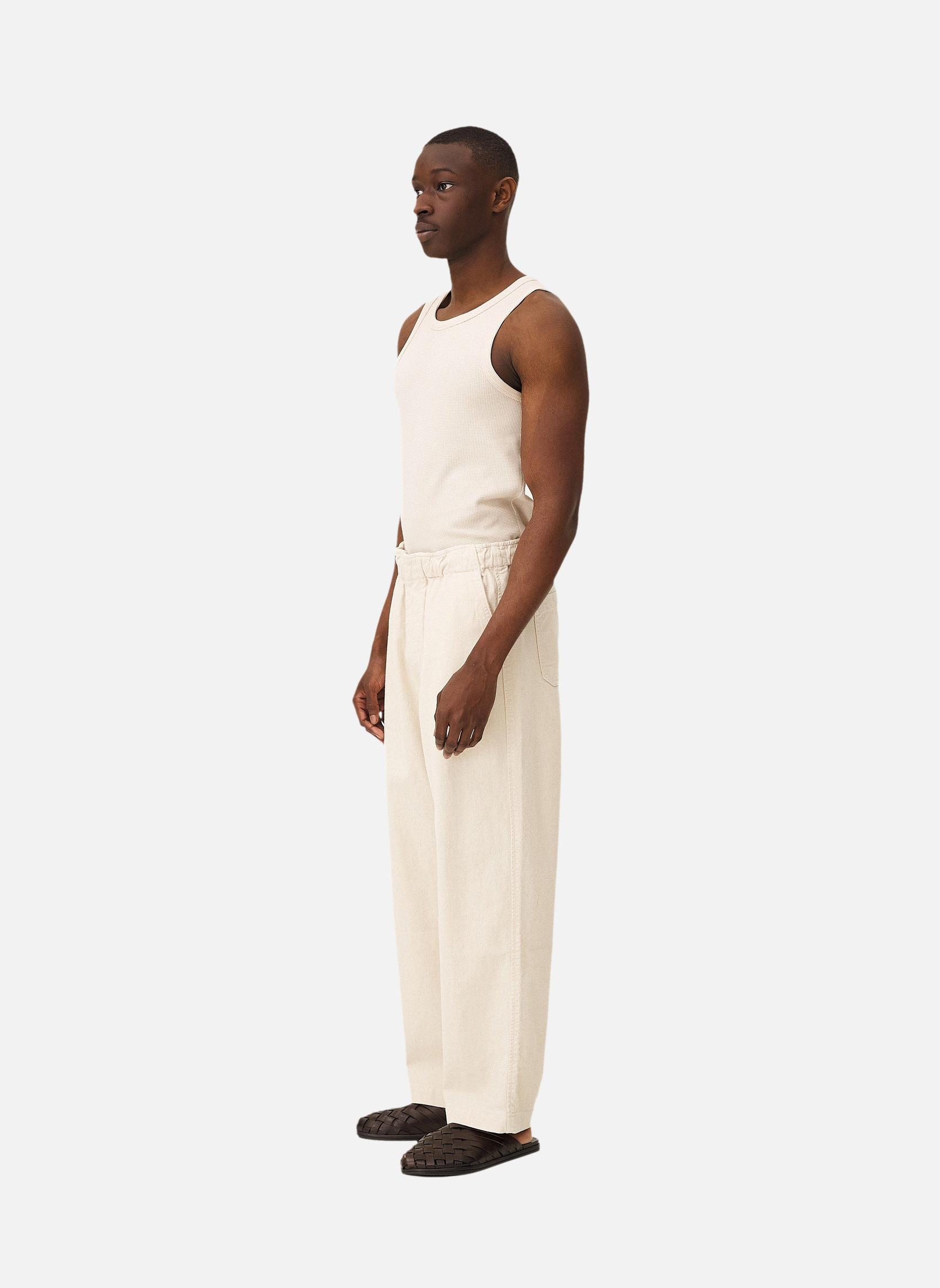 Relaxed elasticated pants Michigan ecru Noyoco Red