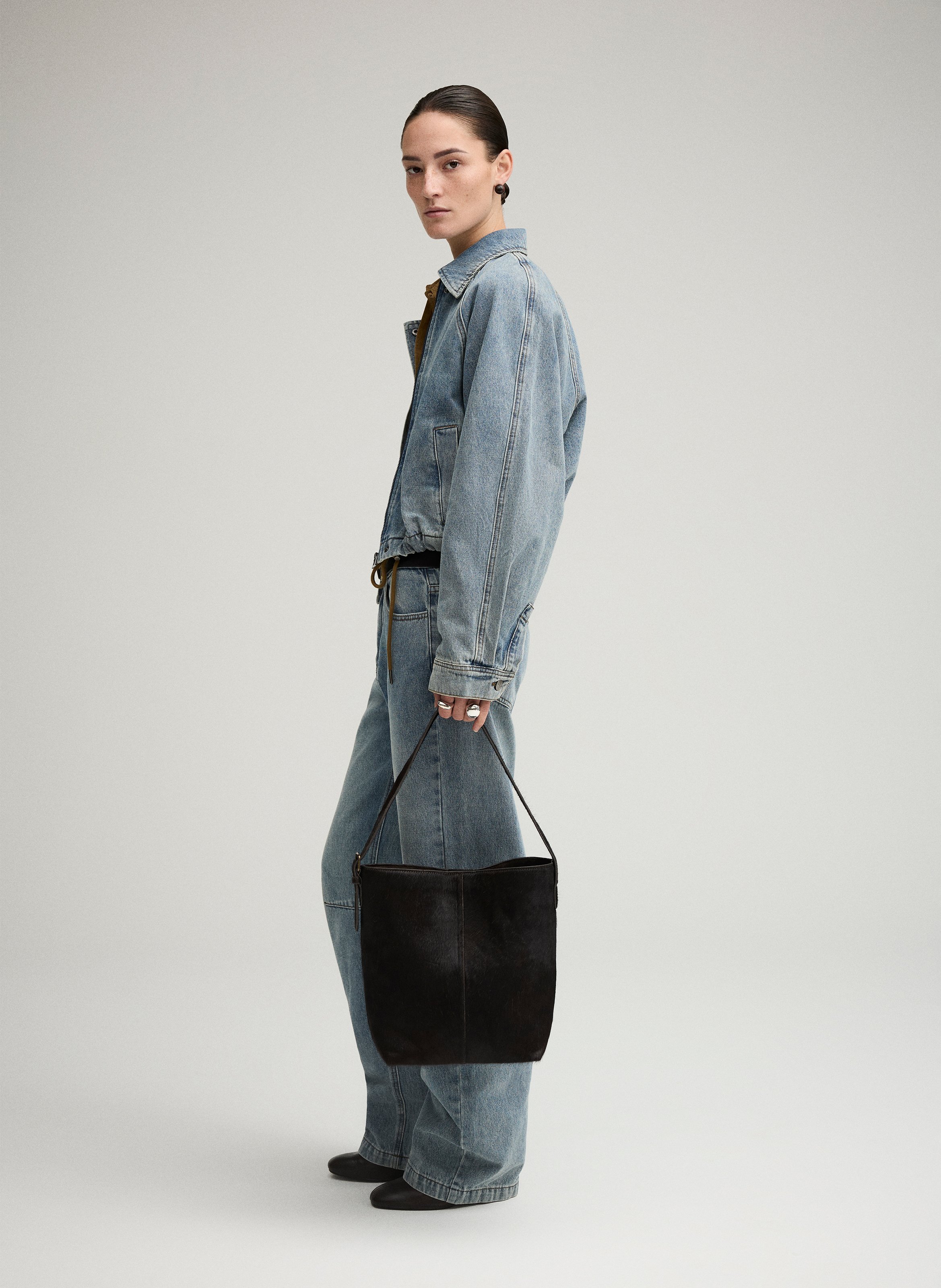 Wide-leg jeans in blended cotton and recycled cotton ROUGE EDIT Blue