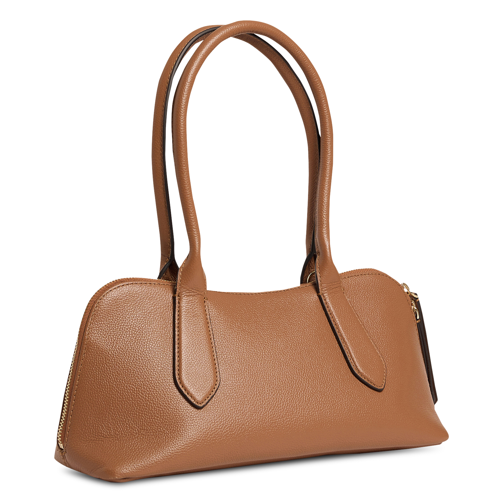 Cylindrical leather shoulder bag LE TANNEUR Brown