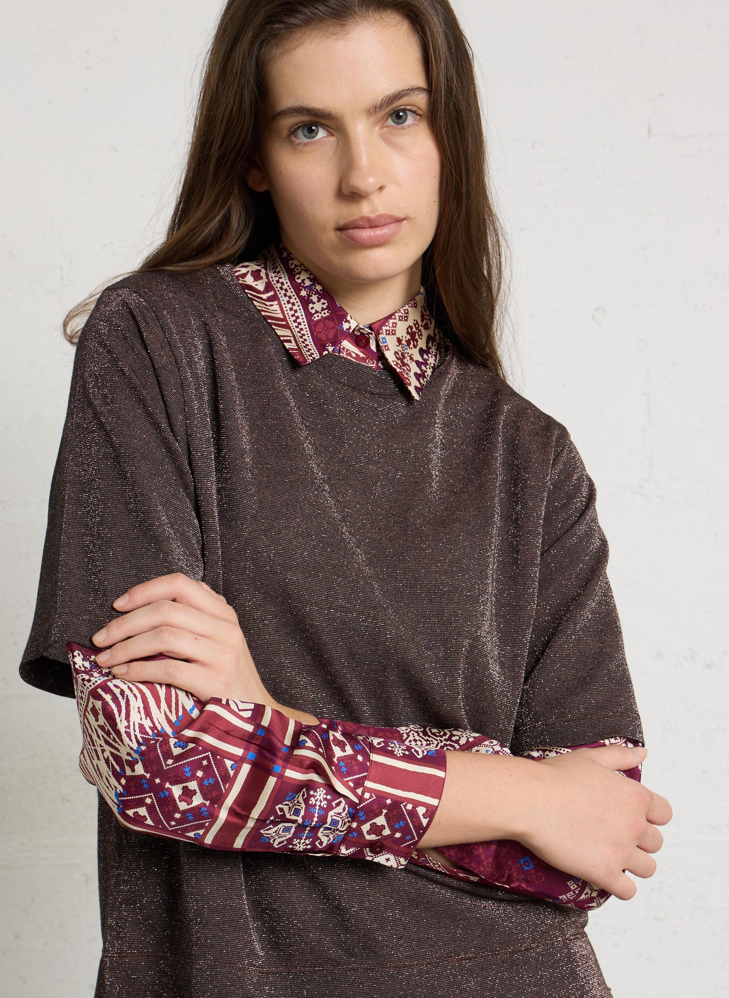 Straight fit fine knit sweater MOMONI Plums