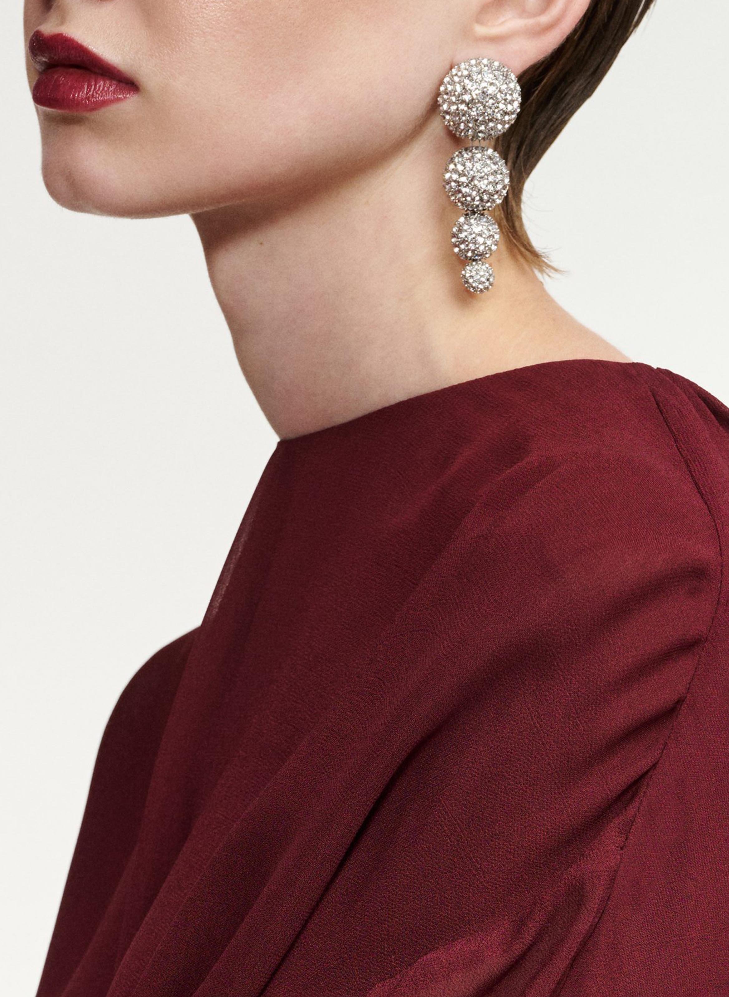 Orecchini pendenti decorati con strass ESSENTIEL ANTWERP Argento
