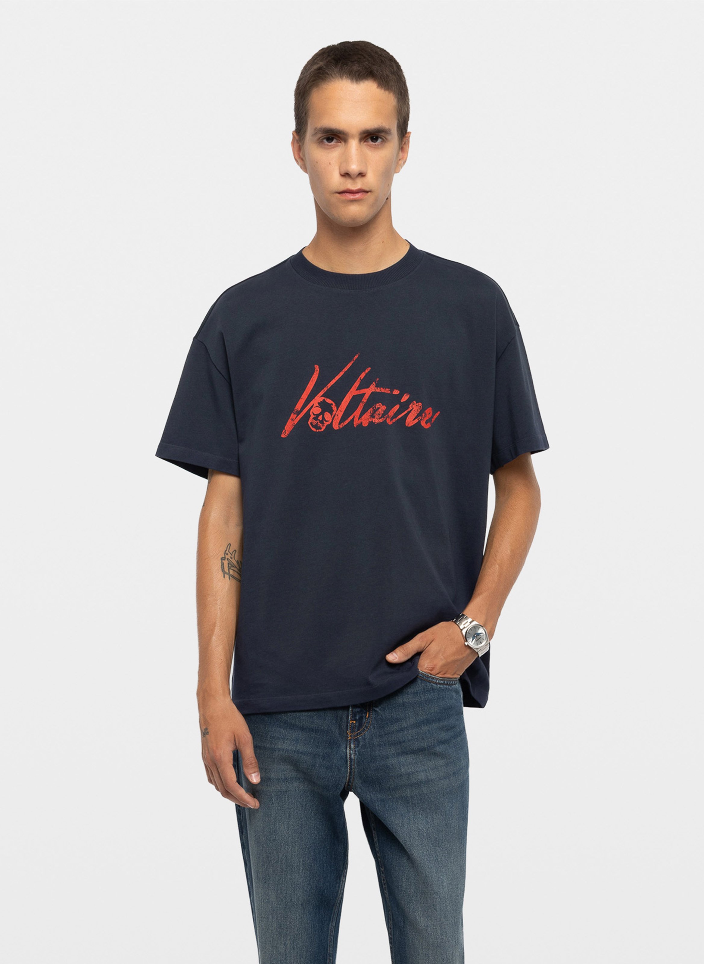 Oversize-T-Shirt aus Bio-Baumwolle ZADIG&VOLTAIRE Blau