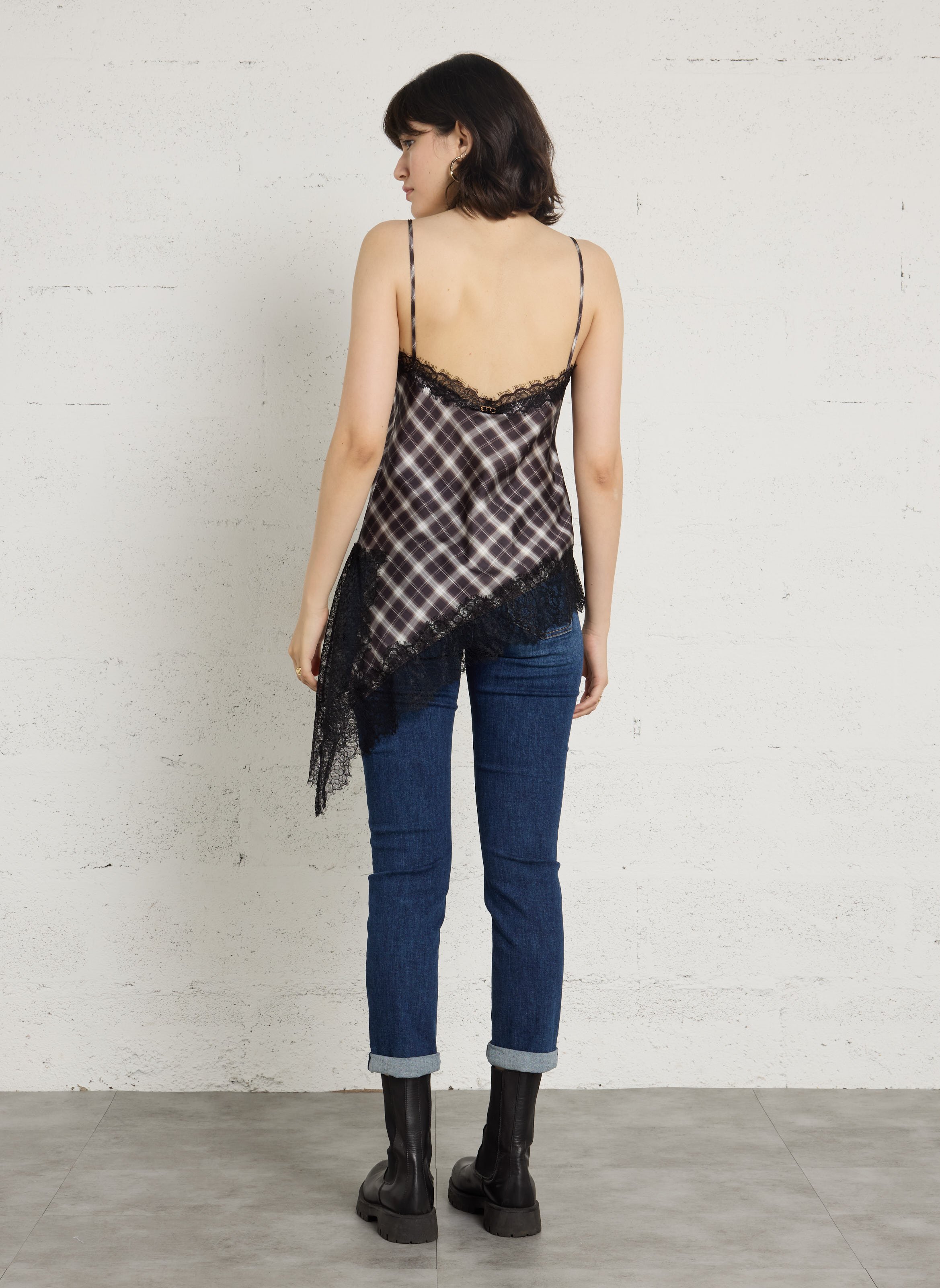 Asymmetrisches Spitzentop LIU JO Braun