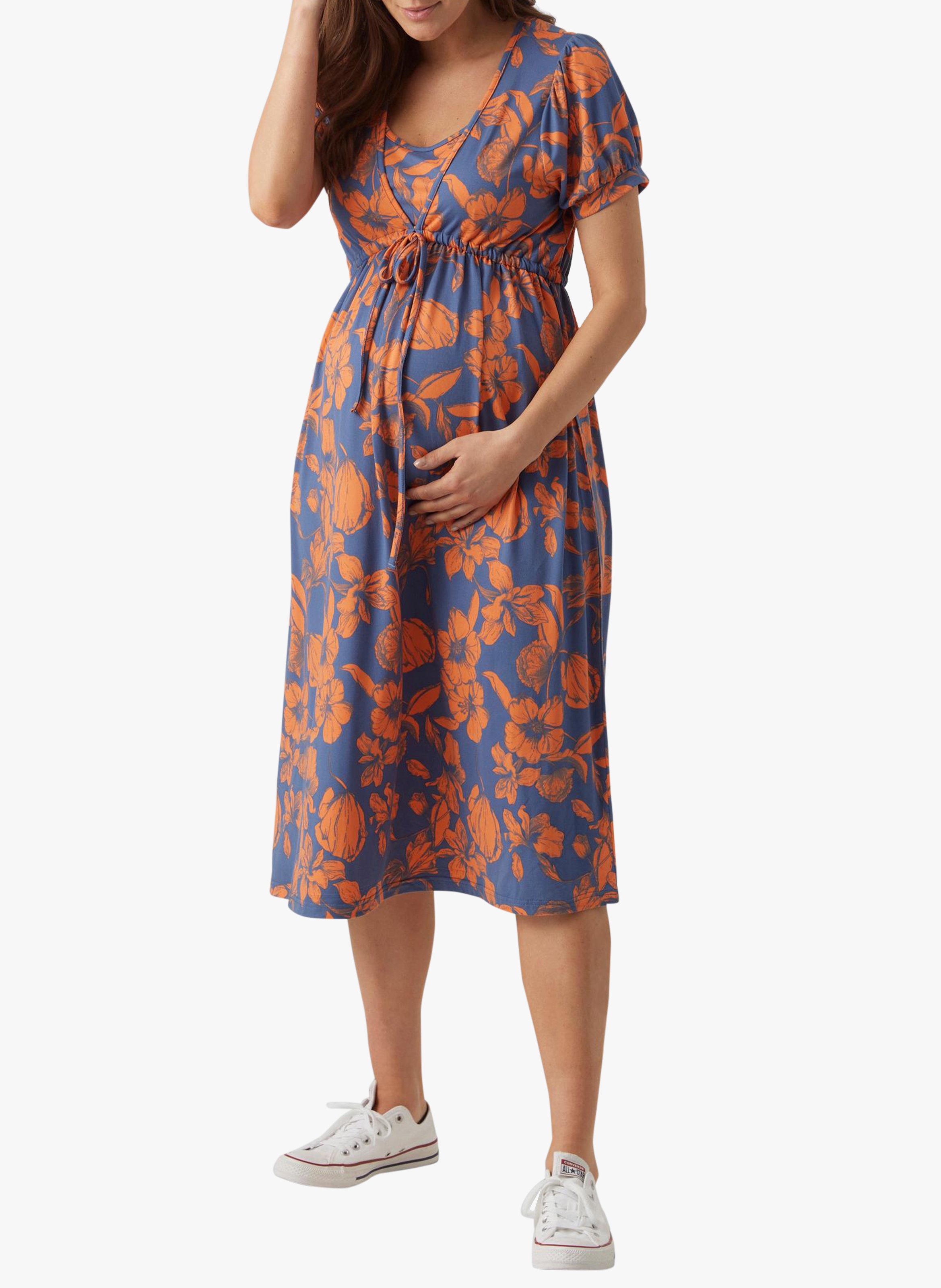 Printed maternity and nursing dress MAMALICIOUS Multicolored